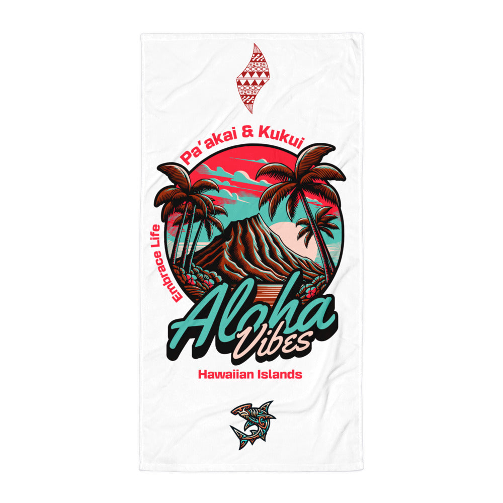Aloha Vibes (Aqua) Towel Towel Pa'akai & Kukui
