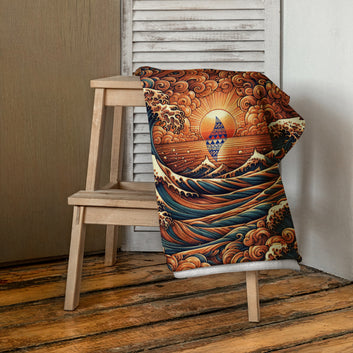 Japanese Wave Art Towel