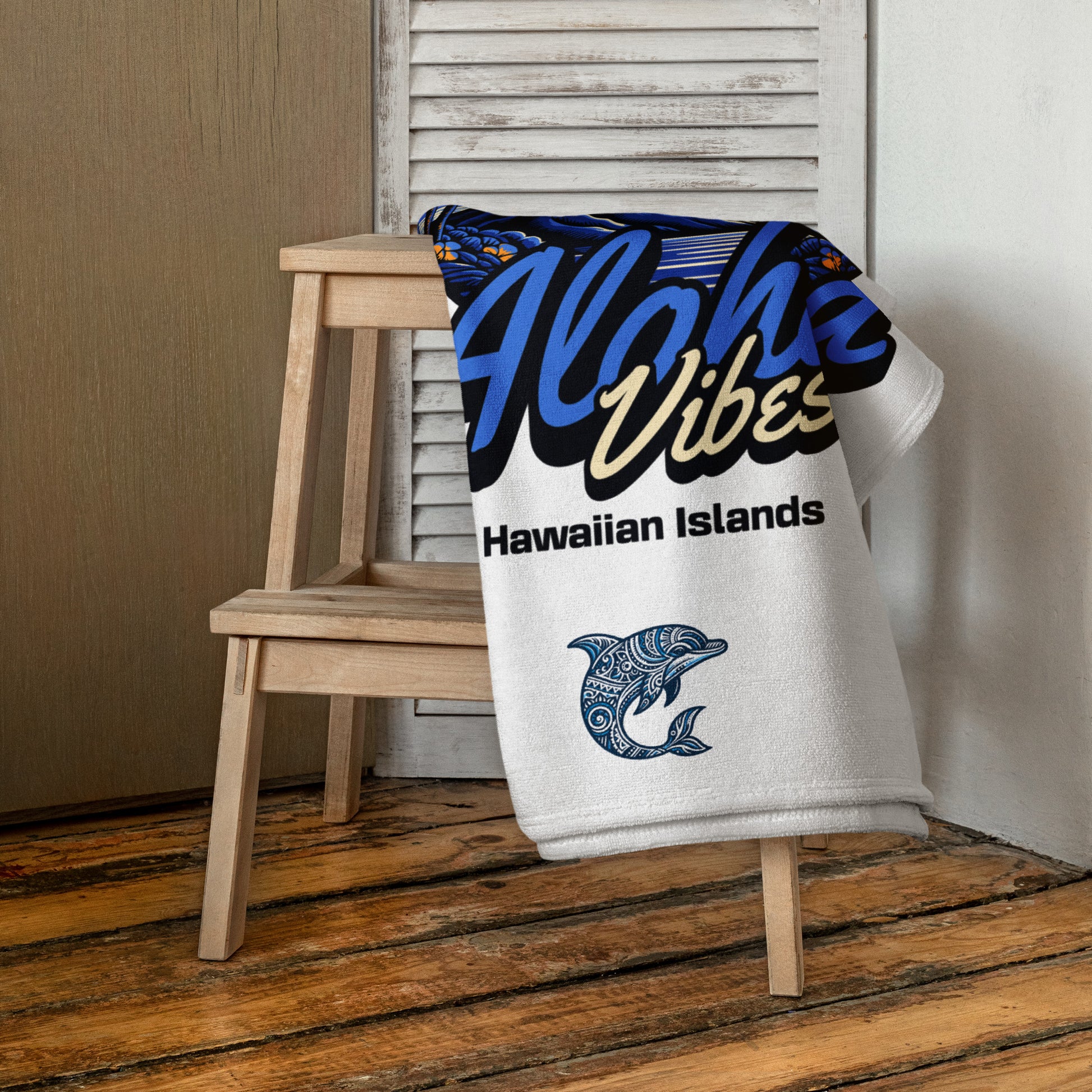 Aloha Vibes (Blue) Towel Towel Pa'akai & Kukui