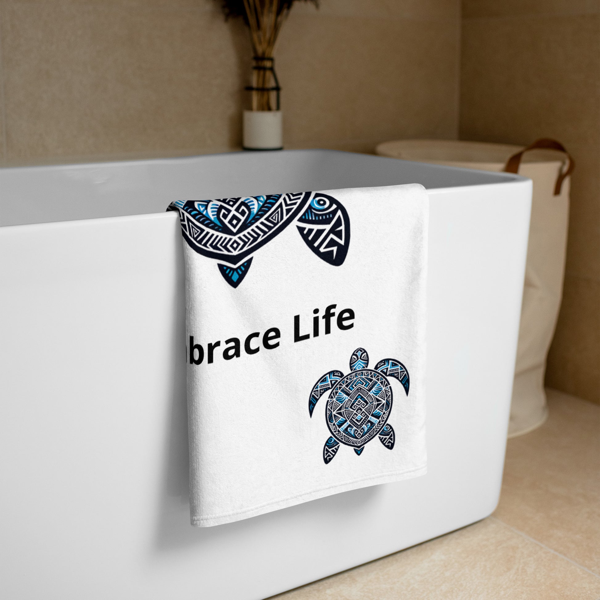 Tribal Sea Turtle Towel Towel Pa'akai & Kukui