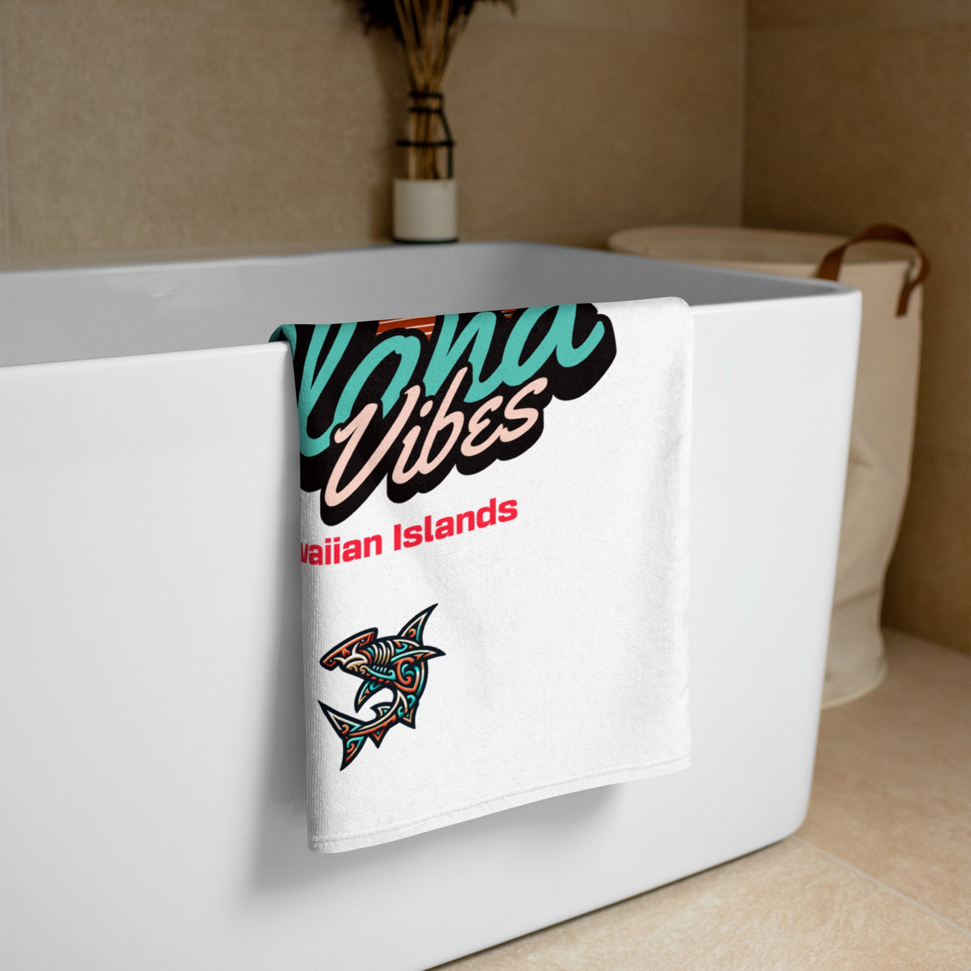 Aloha Vibes (Aqua) Towel Towel Pa'akai & Kukui