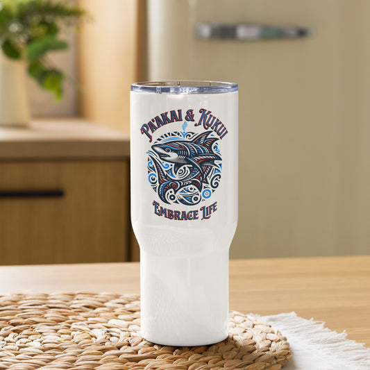 Tribal Shark Travel mug with a handle