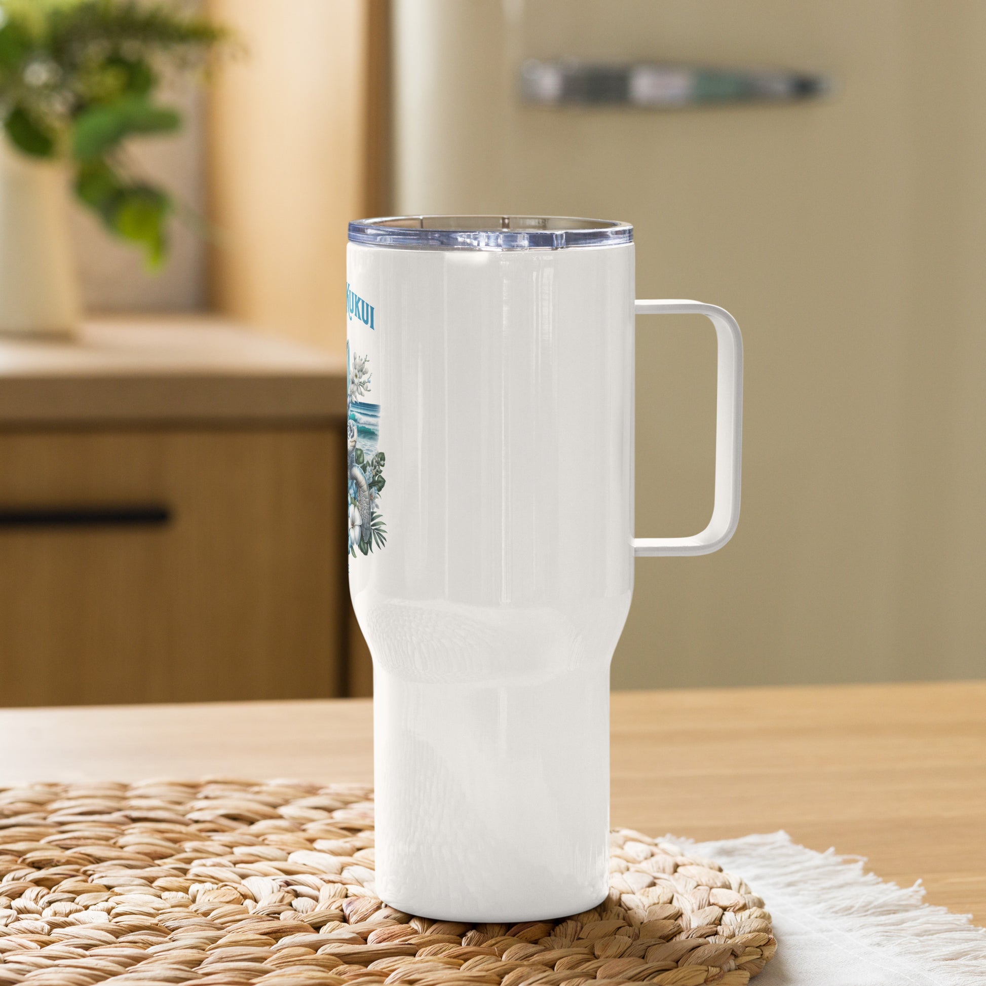 Blue Sea Turtle Travel mug with a handle Travel Mug Pa'akai & Kukui