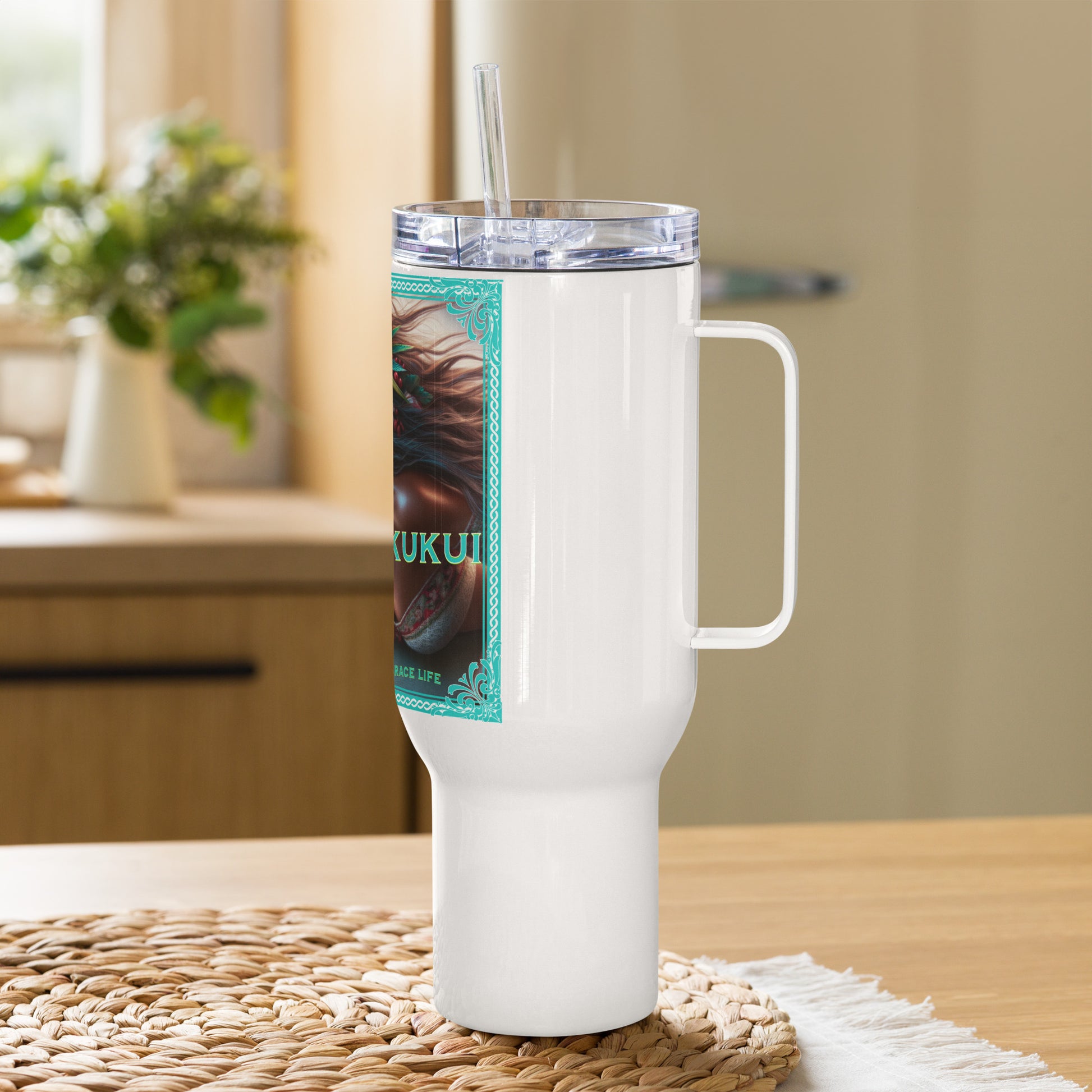 Hawaiian Surer Chic Travel mug with a handle Travel Mug Pa'akai & Kukui