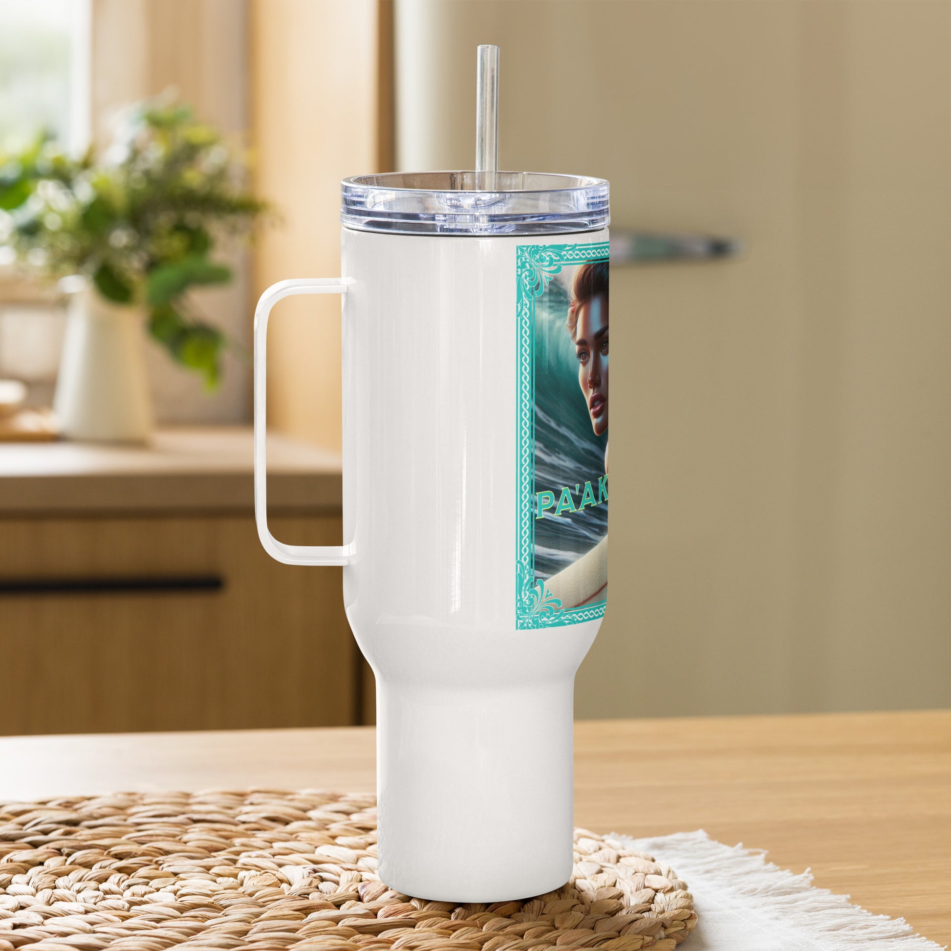 Hawaiian Surer Chic Travel mug with a handle Travel Mug Pa'akai & Kukui
