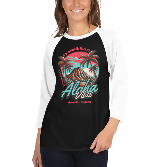 Aloha Vibes Unisex 3/4 sleeve raglan shirt