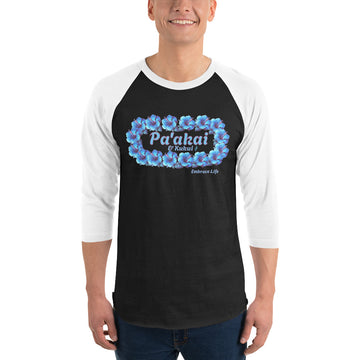 Pua aloalo 3/4 sleeve t-shirt 3/4 Sleeve t-shirt Pa'akai & Kukui Black/White XS