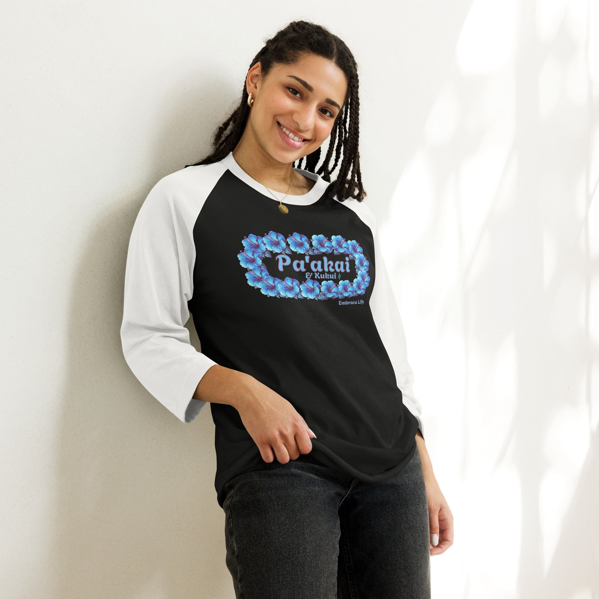 Pua aloalo 3/4 sleeve t-shirt 3/4 Sleeve t-shirt Pa'akai & Kukui