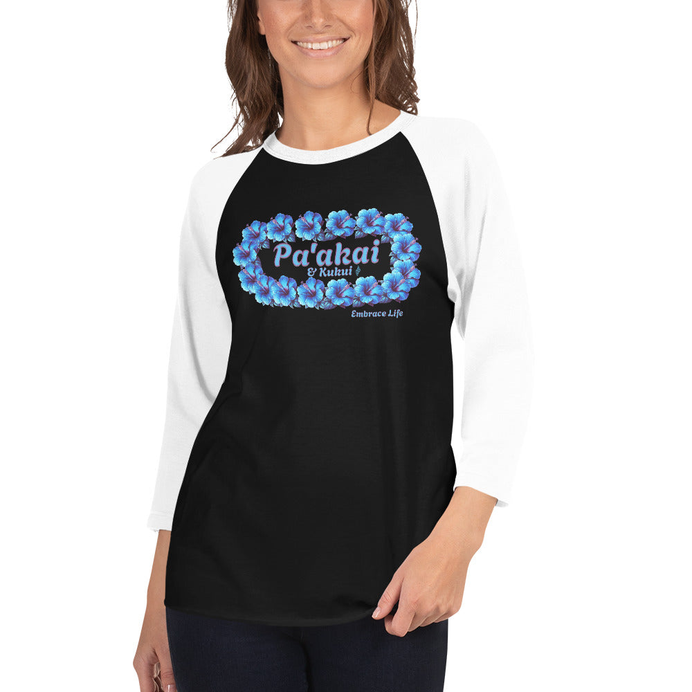 Pua aloalo 3/4 sleeve t-shirt 3/4 Sleeve t-shirt Pa'akai & Kukui