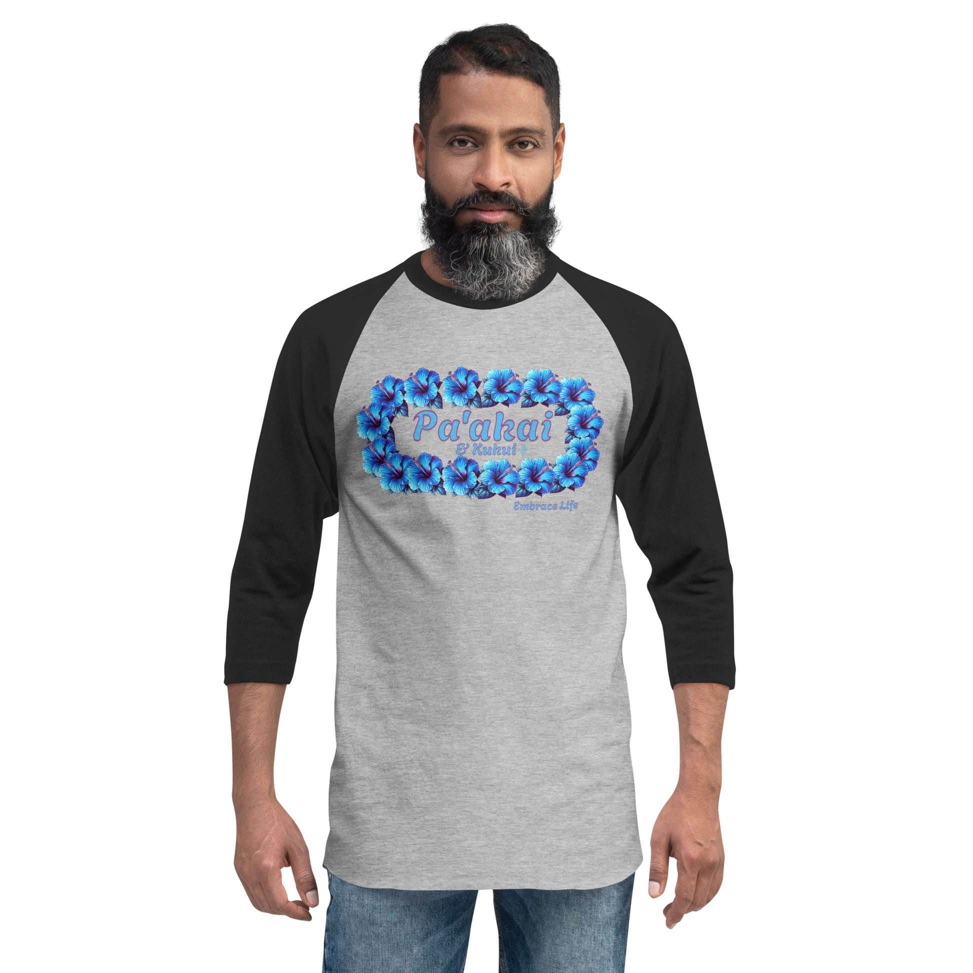 Pua aloalo 3/4 sleeve t-shirt 3/4 Sleeve t-shirt Pa'akai & Kukui
