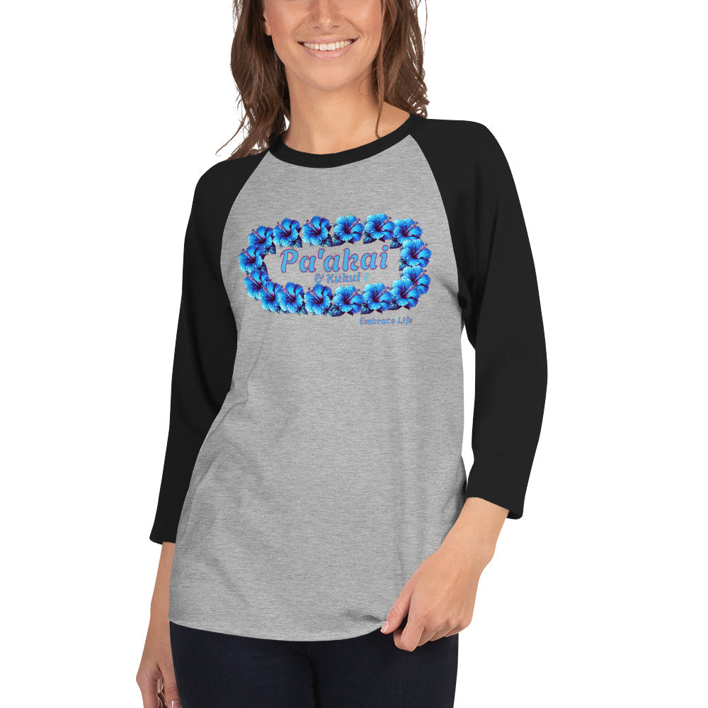 Pua aloalo 3/4 sleeve t-shirt 3/4 Sleeve t-shirt Pa'akai & Kukui