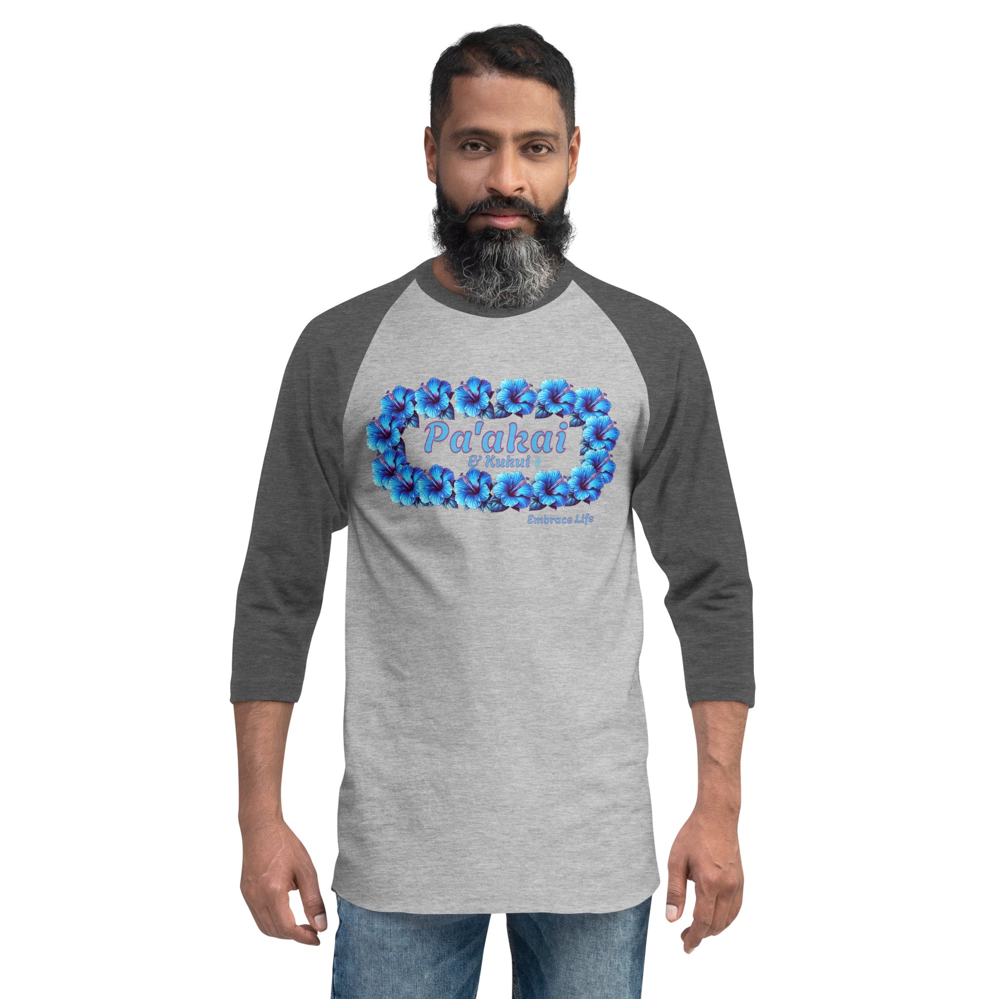 Pua aloalo 3/4 sleeve t-shirt 3/4 Sleeve t-shirt Pa'akai & Kukui