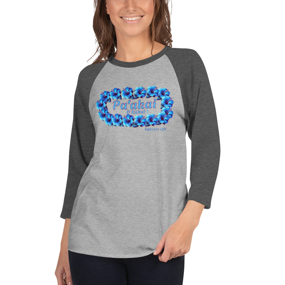Pua aloalo 3/4 sleeve t-shirt 3/4 Sleeve t-shirt Pa'akai & Kukui