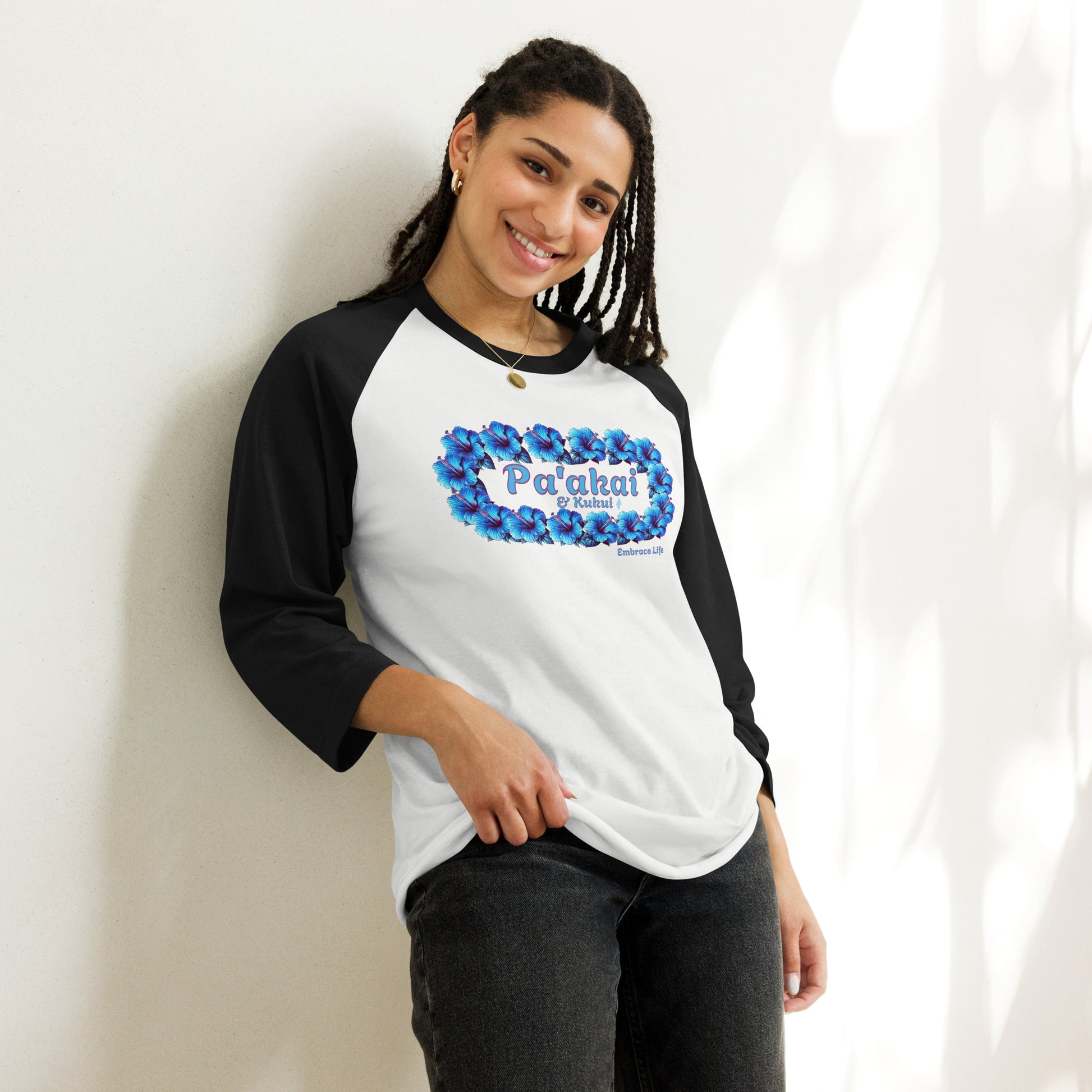 Pua aloalo 3/4 sleeve t-shirt 3/4 Sleeve t-shirt Pa'akai & Kukui