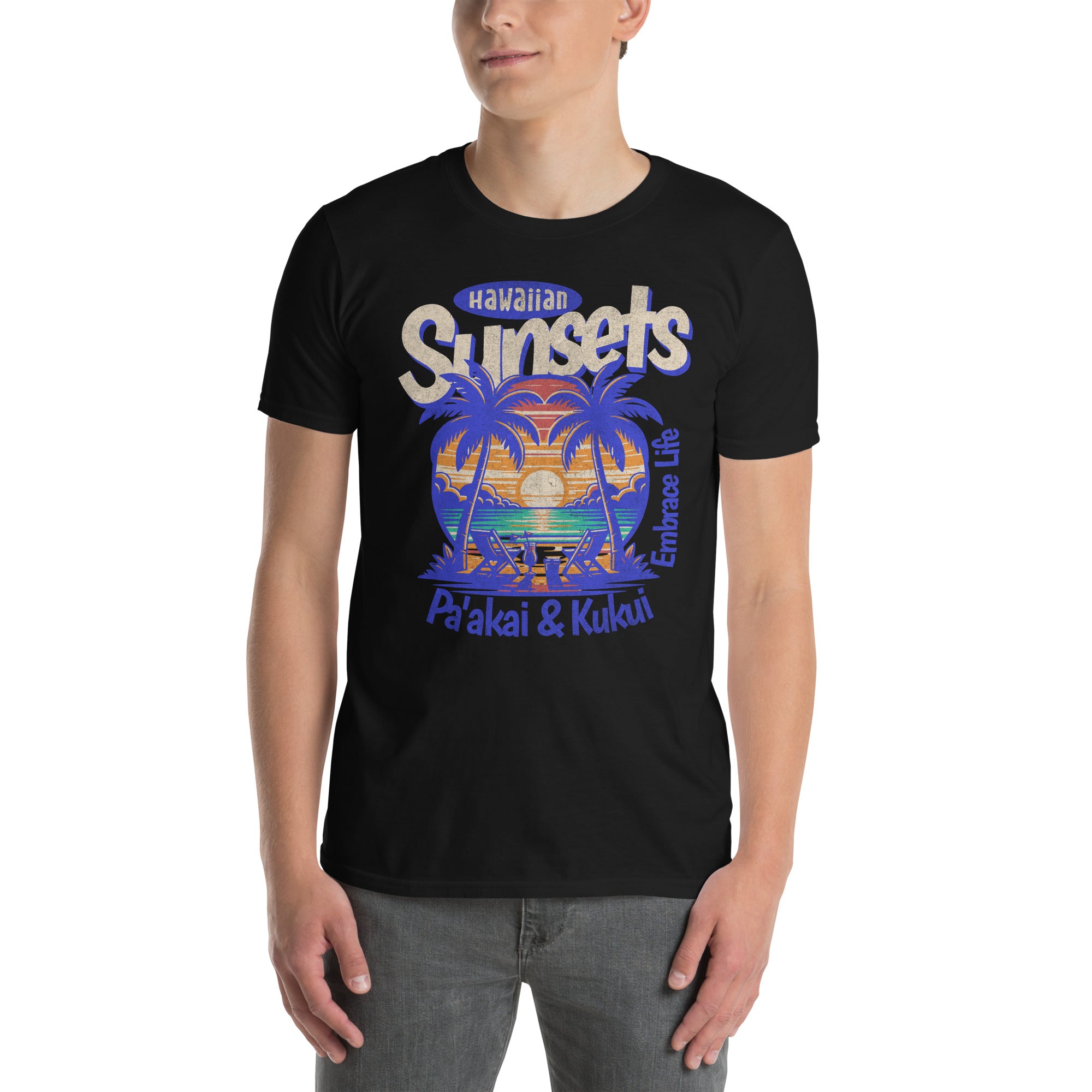 Hawaiian Sunsets T-Shirt T-shirt Pa'akai & Kukui Black S