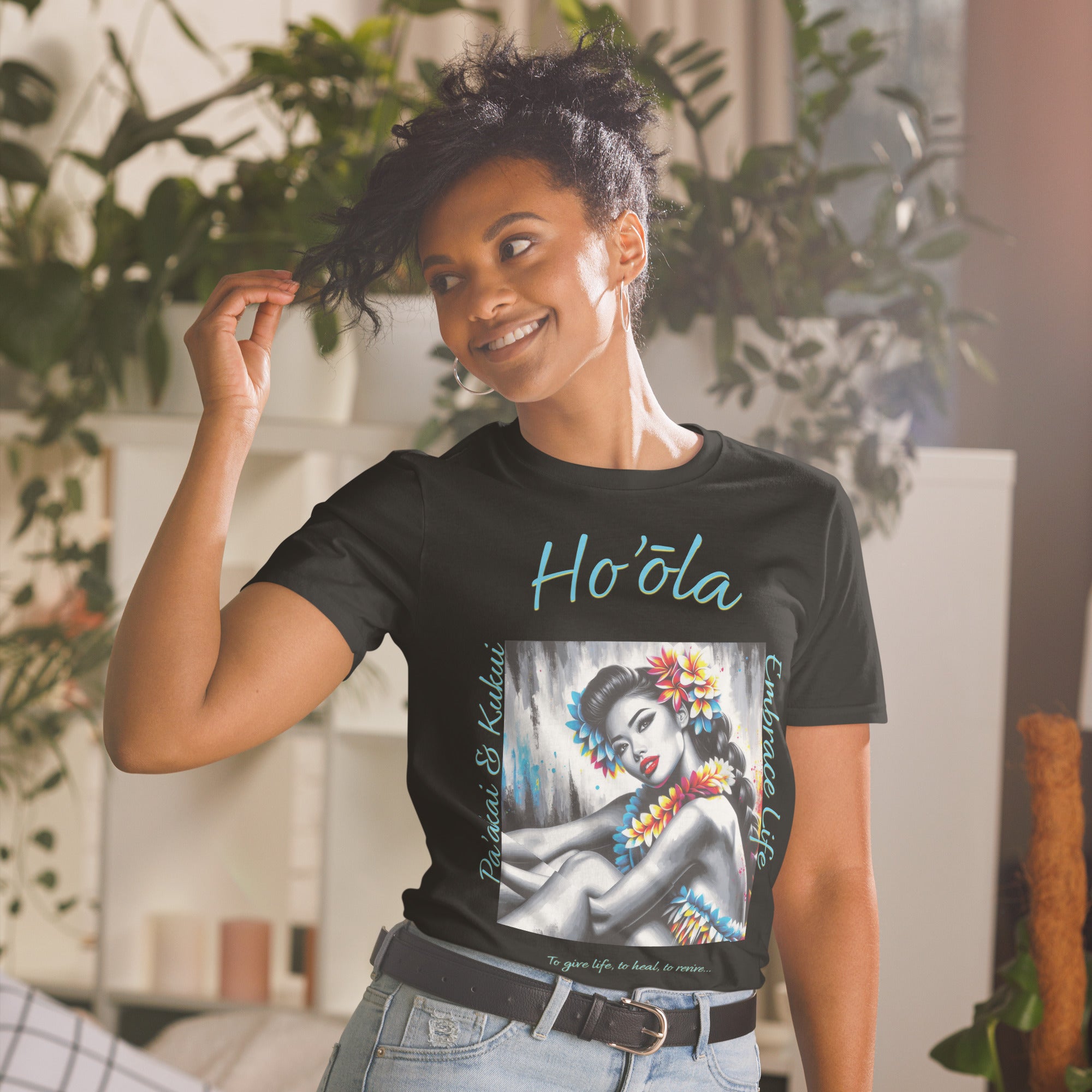 Aloha Wahine Hawai'i T-Shirt T-shirt Pa'akai & Kukui Black S
