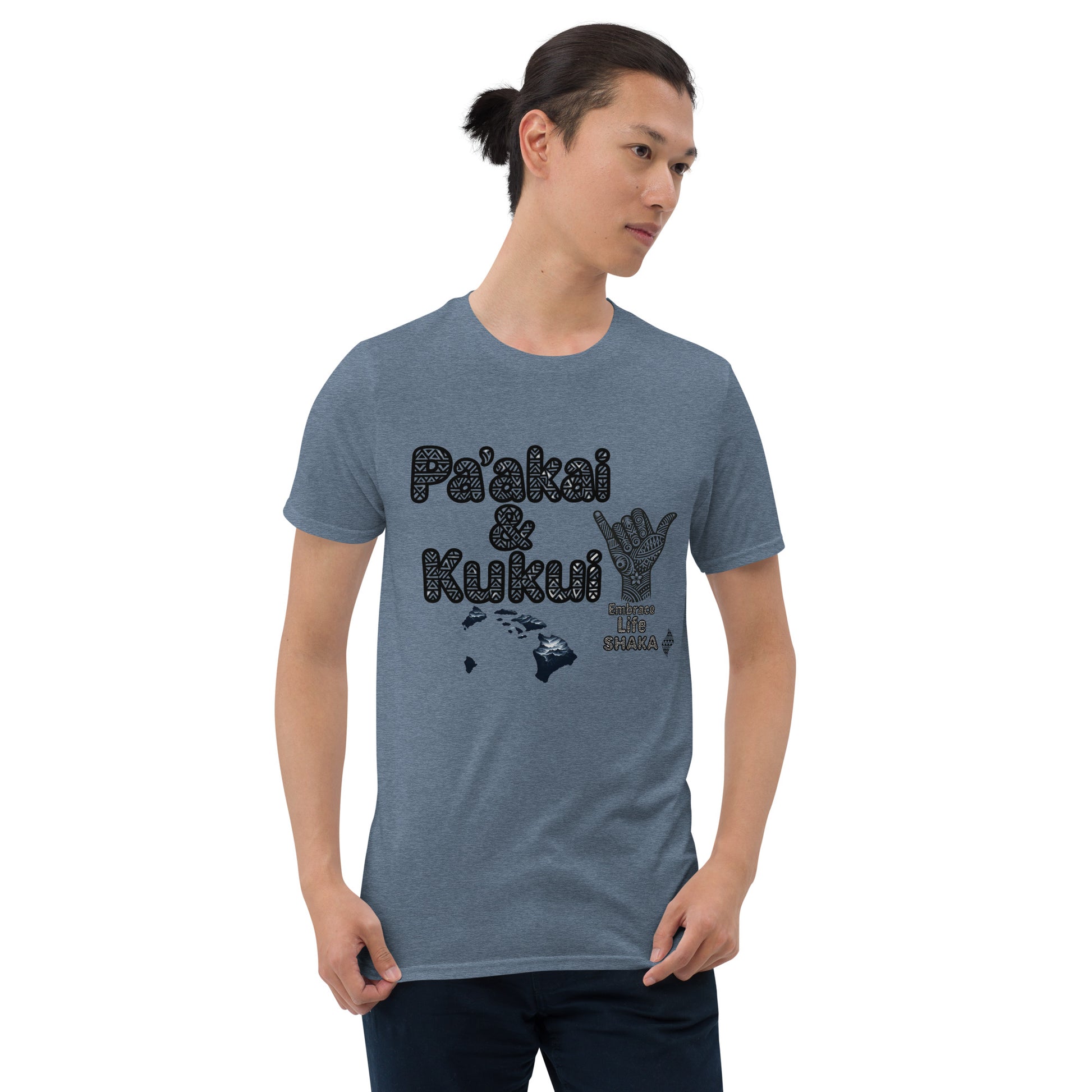 Embrace Life Shaka T-Shirt T-shirt Pa'akai & Kukui Heather Indigo S