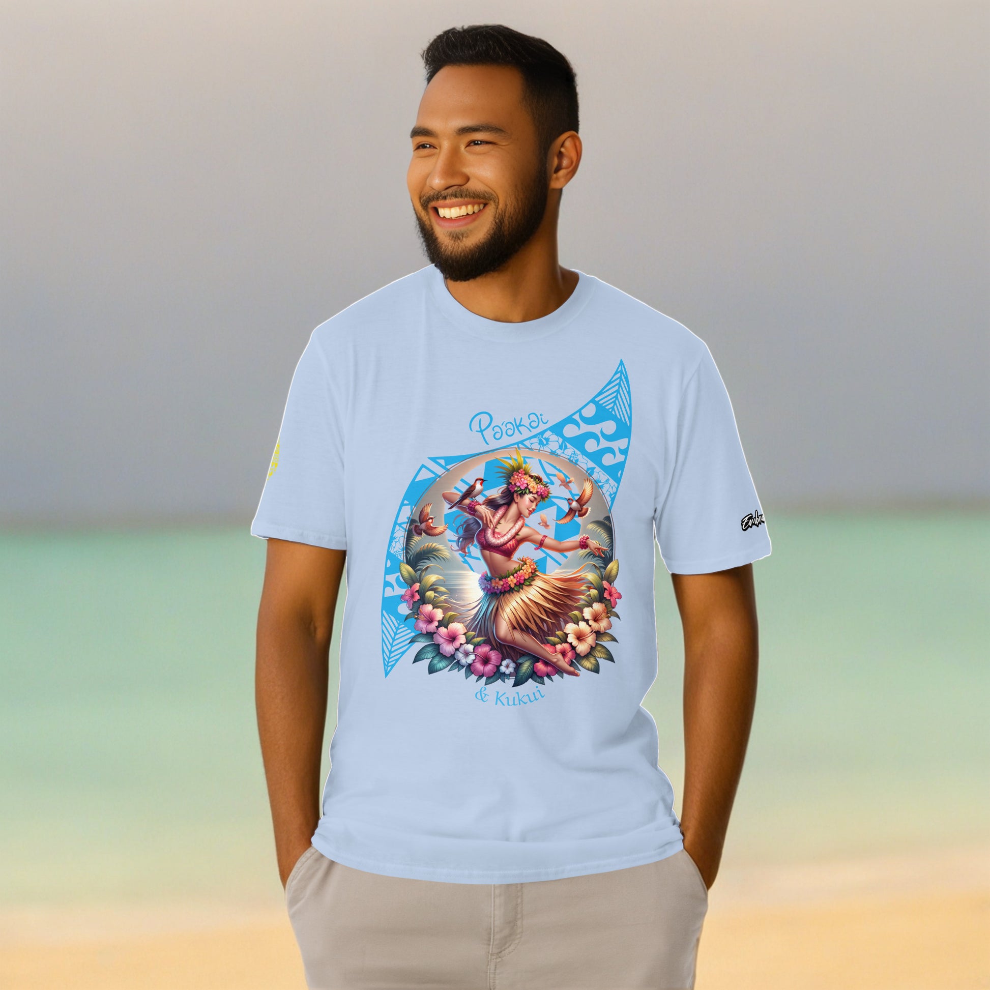 Hula Girl Vibes t-shirt T-shirt Pa'akai & Kukui Light Blue S