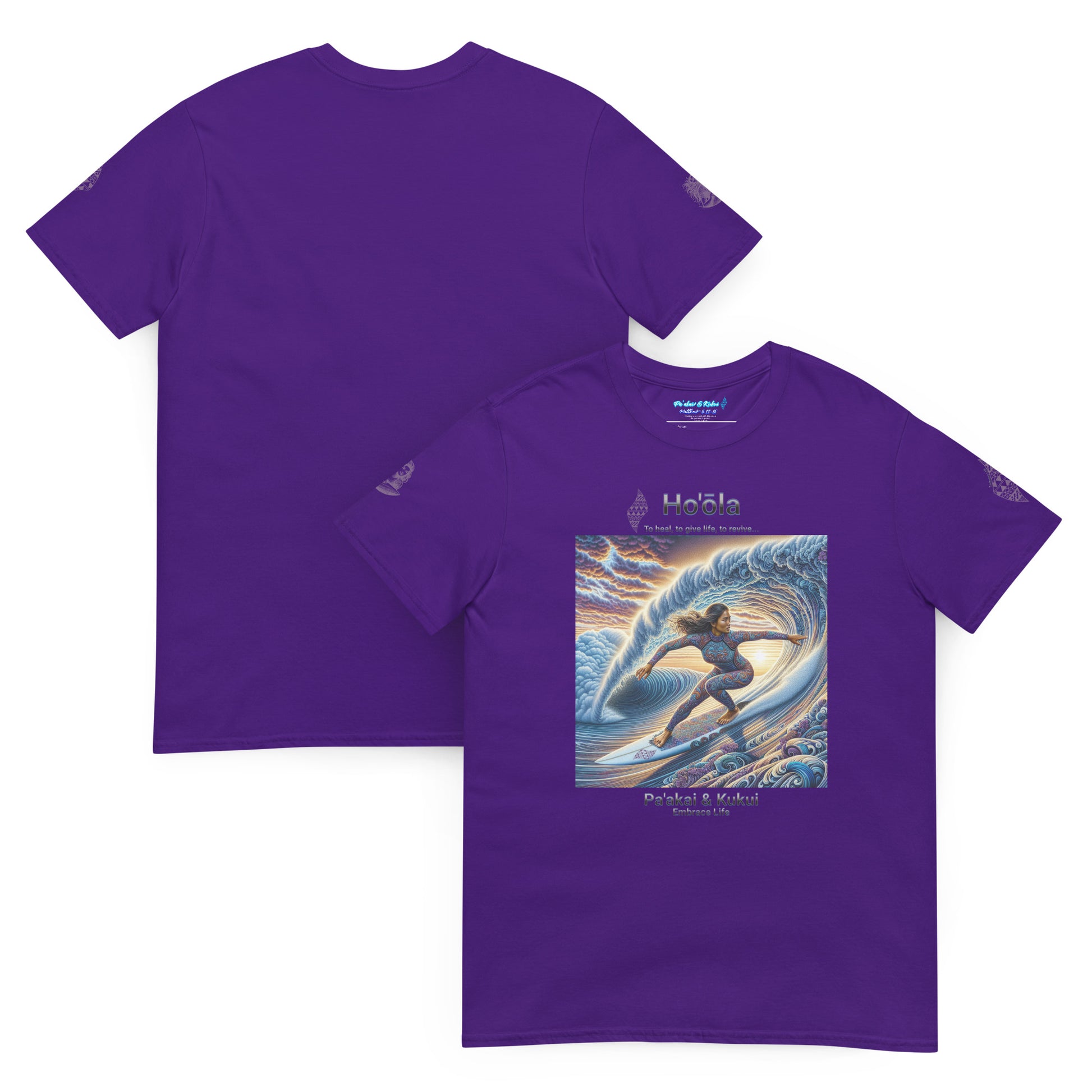 Wahine Surfing T-Shirt T-shirt Pa'akai & Kukui