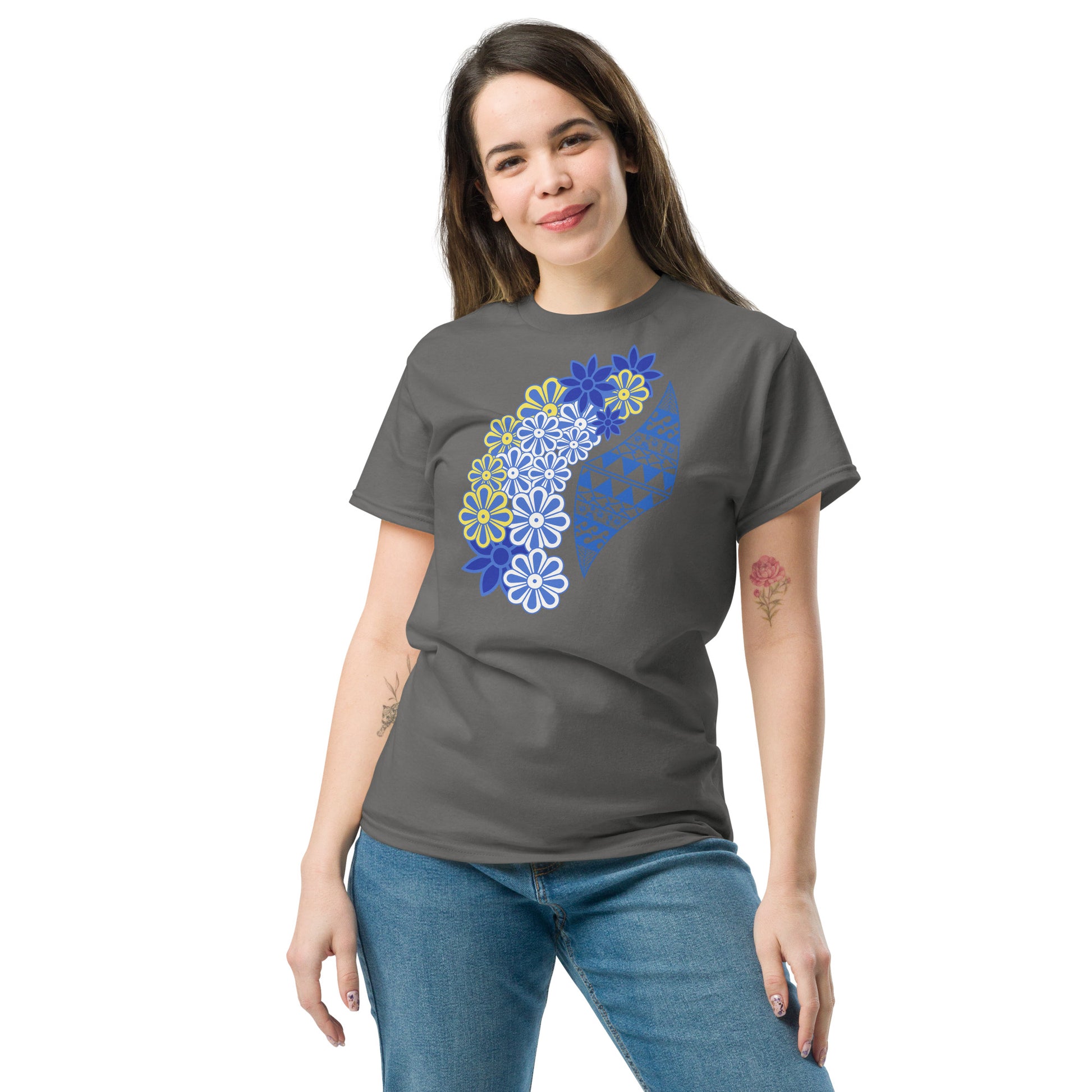 Women's Flower / Logo tee T-shirt Pa'akai & Kukui