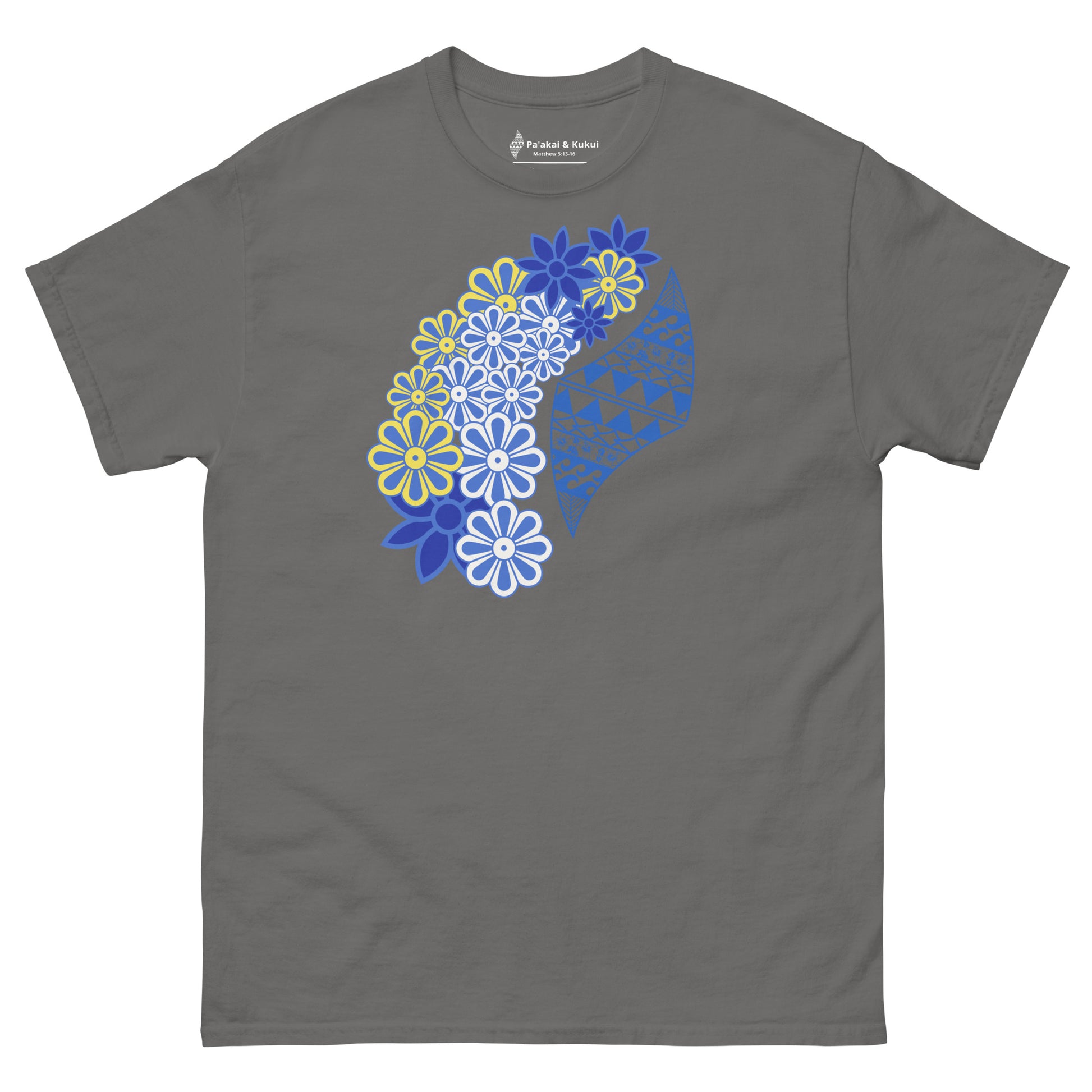 Women's Flower / Logo tee T-shirt Pa'akai & Kukui Charcoal S