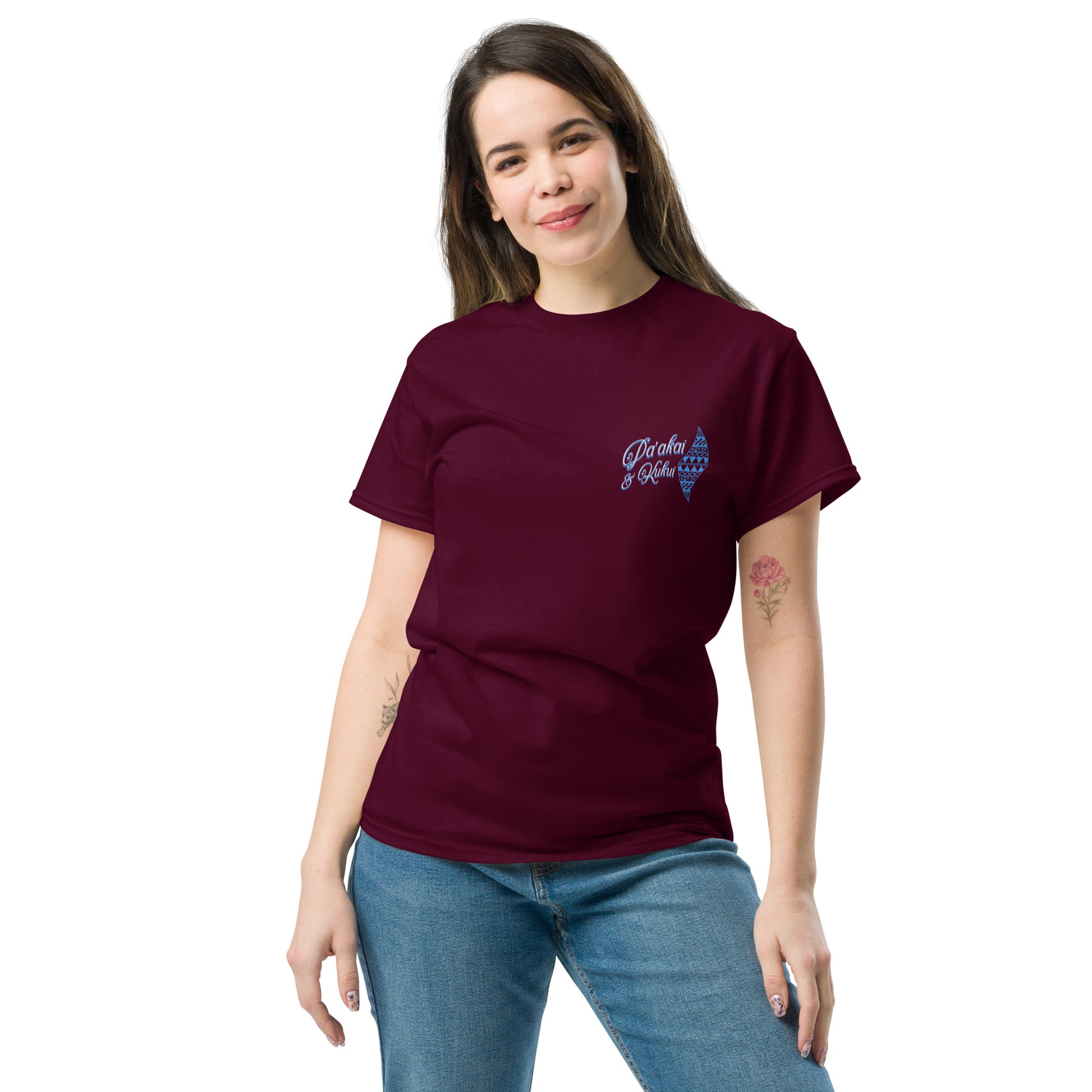 Japanese Cherry Blossom Hawaiian Graphic T-Shirt — Unisex Floral Streetwear Tee T-shirt Pa'akai & Kukui Maroon S