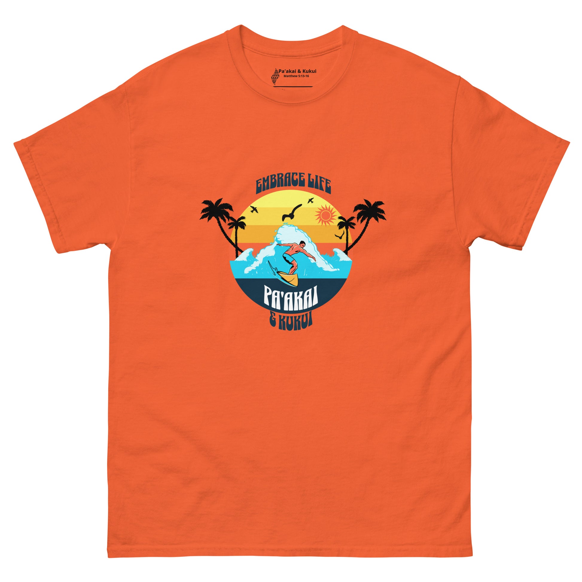 Embrace Life Surfer Tee T-shirt Pa'akai & Kukui Orange S