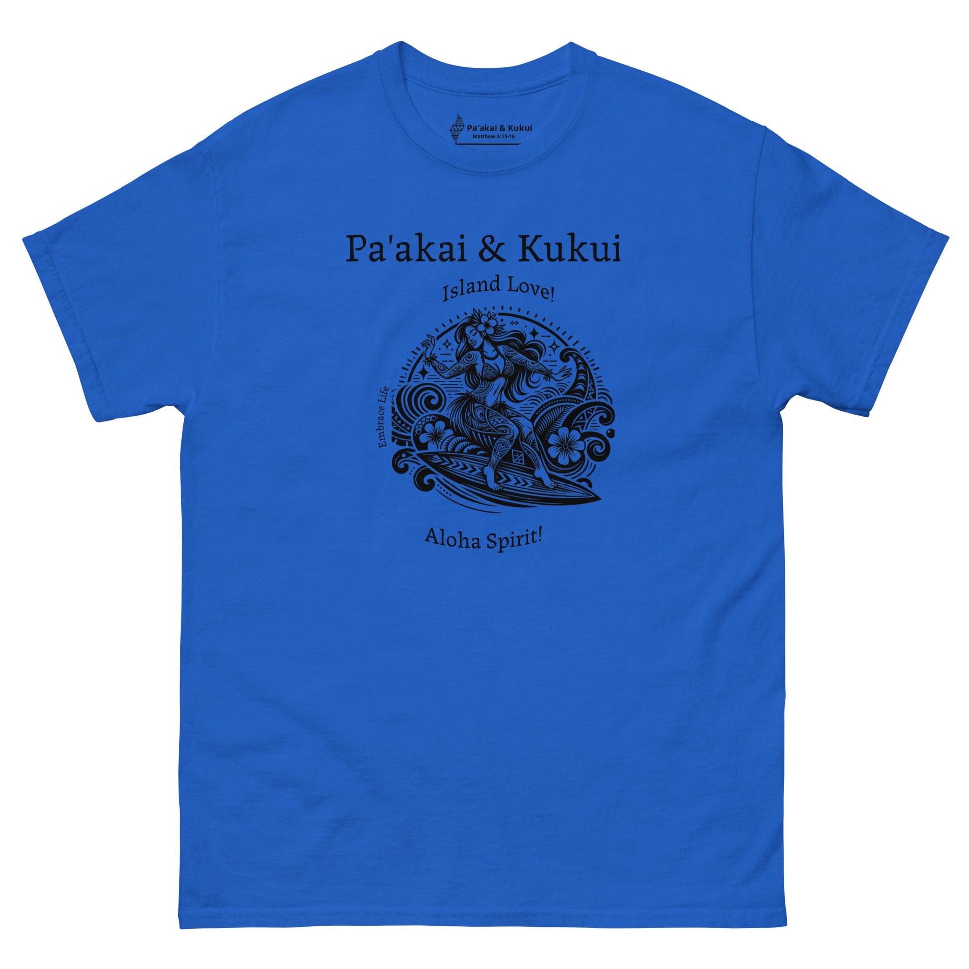 Tribal Surfer Chic Hawaiian T-Shirt — Polynesian Streetwear Graphic Tee T-shirt Pa'akai & Kukui Royal S