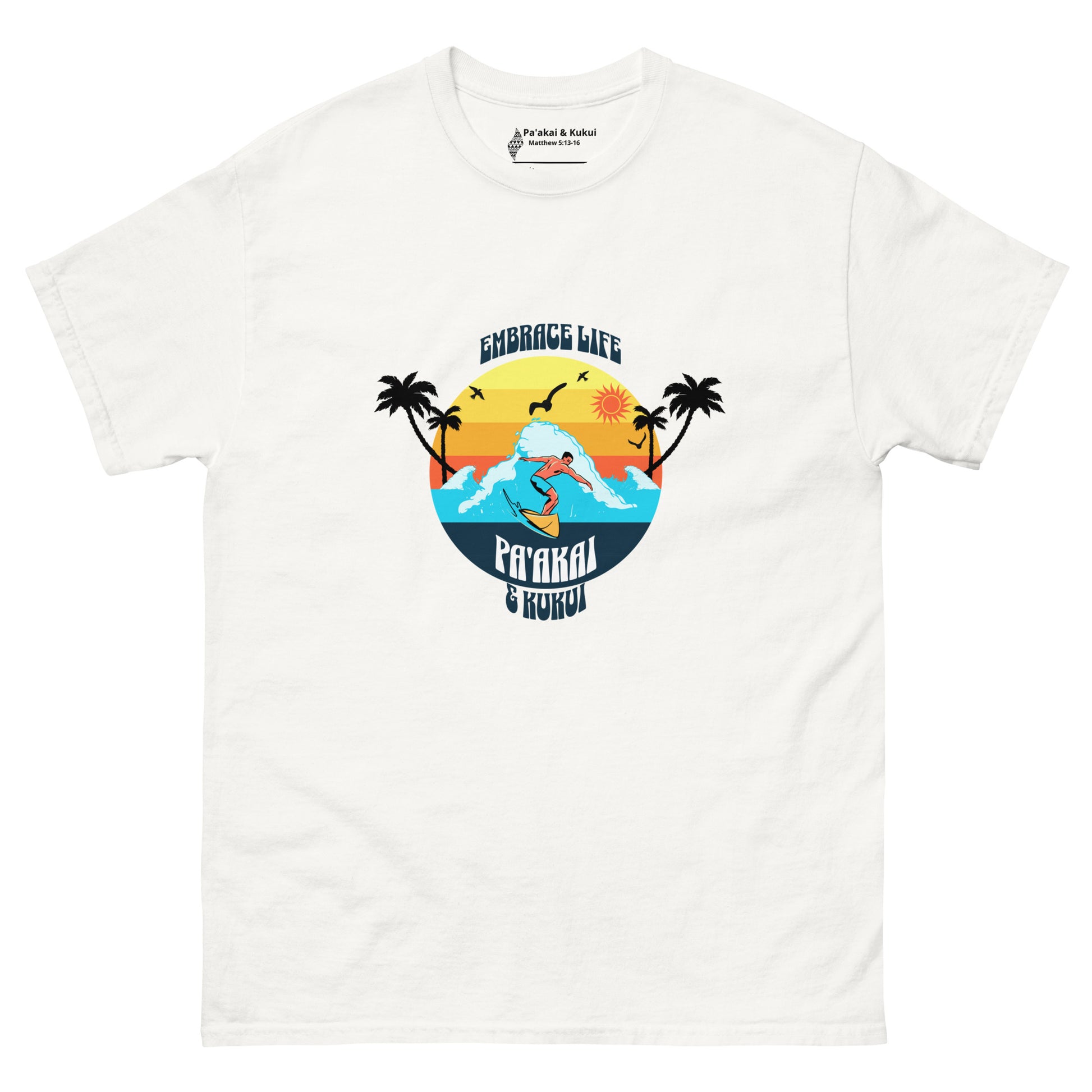 Embrace Life Surfer Tee T-shirt Pa'akai & Kukui White S