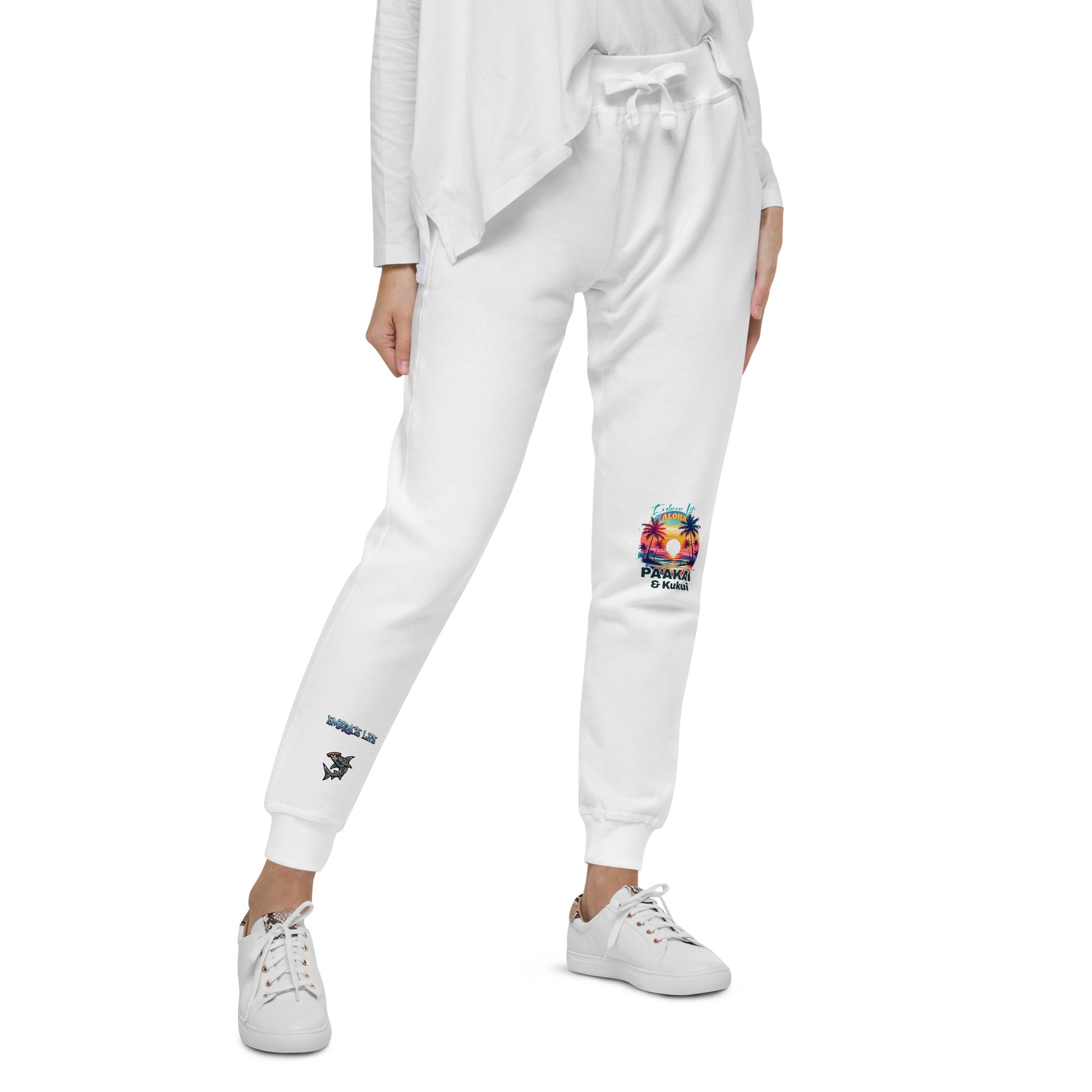 Aloha Style Unisex fleece sweatpants Sweat Pants Pa'akai & Kukui