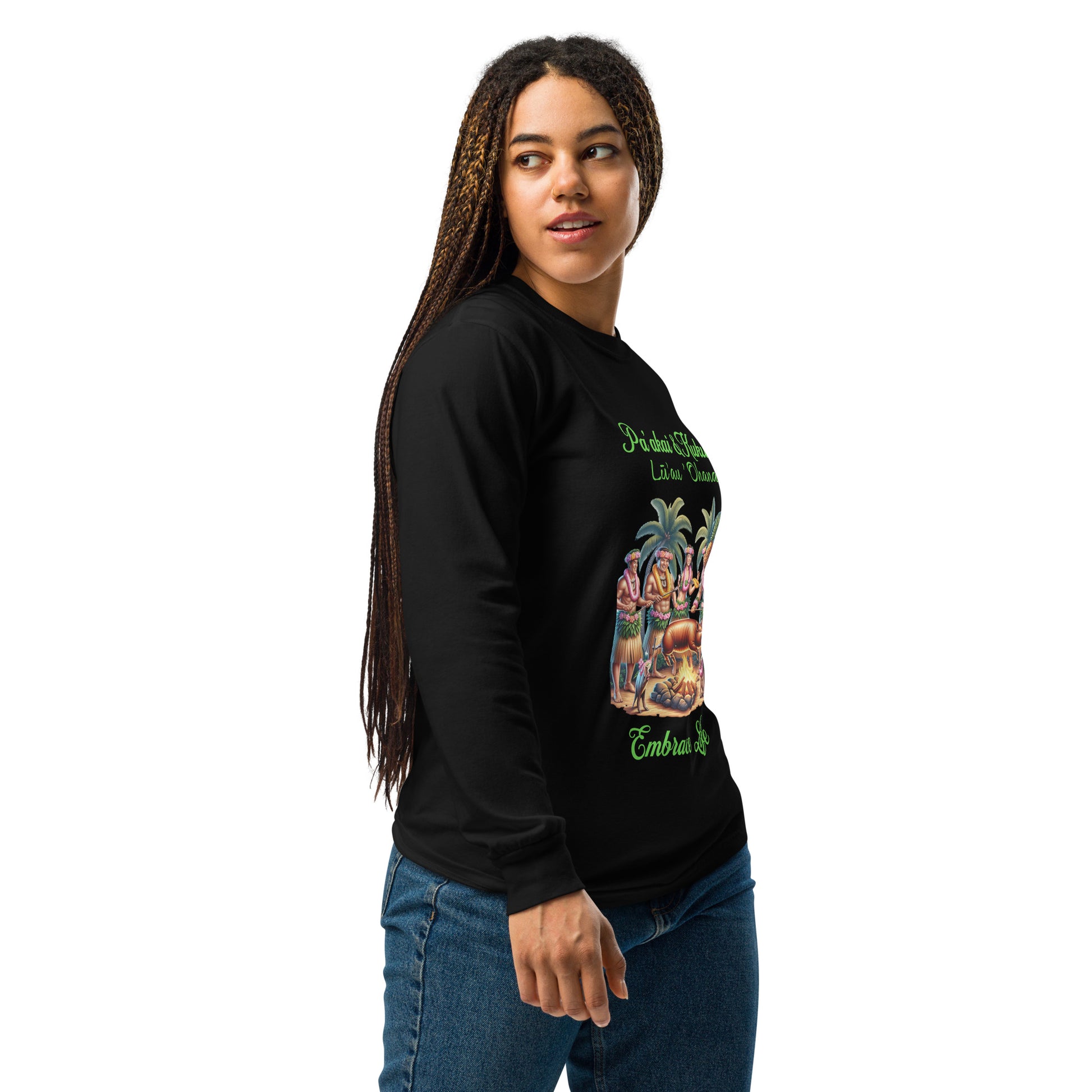 Pa'akai & Kukui Lū'au 'Ohana - Garment-dyed heavyweight long-sleeve shirt Long Sleeve T-shirt Pa'akai & Kukui