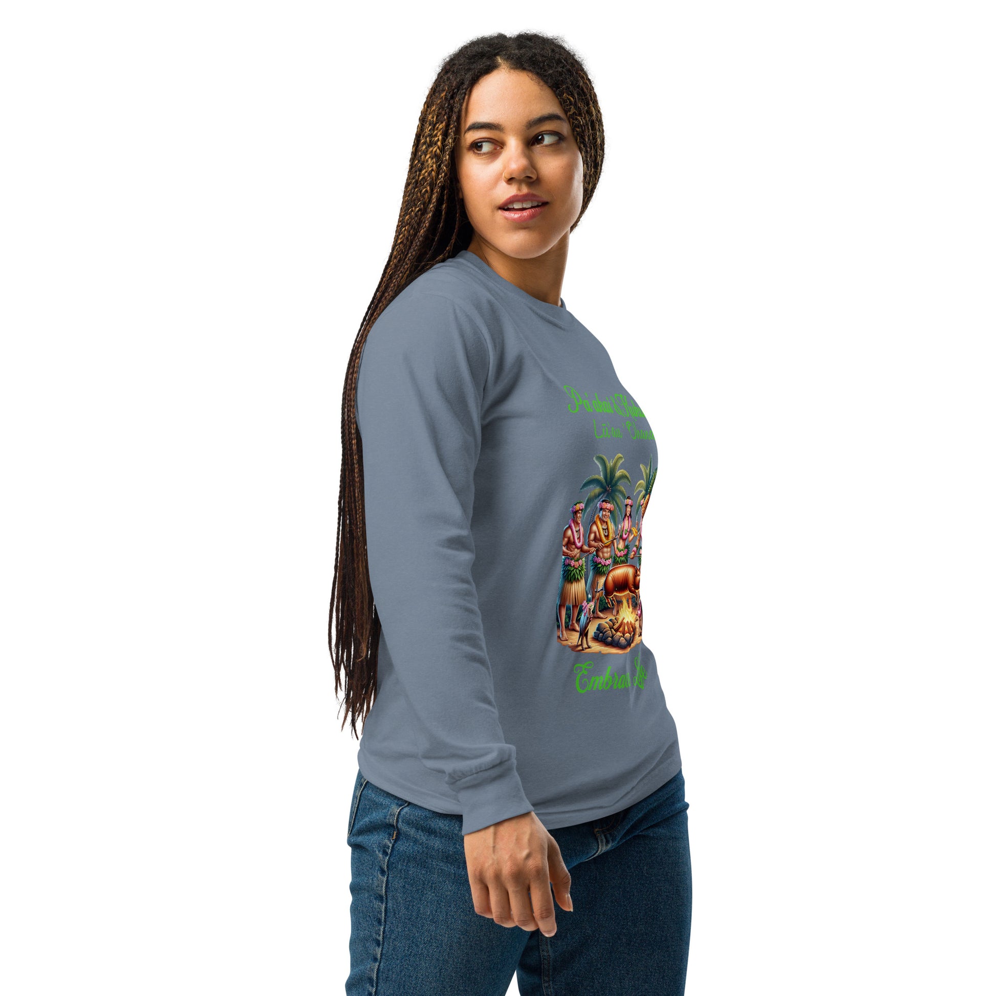 Pa'akai & Kukui Lū'au 'Ohana - Garment-dyed heavyweight long-sleeve shirt Long Sleeve T-shirt Pa'akai & Kukui