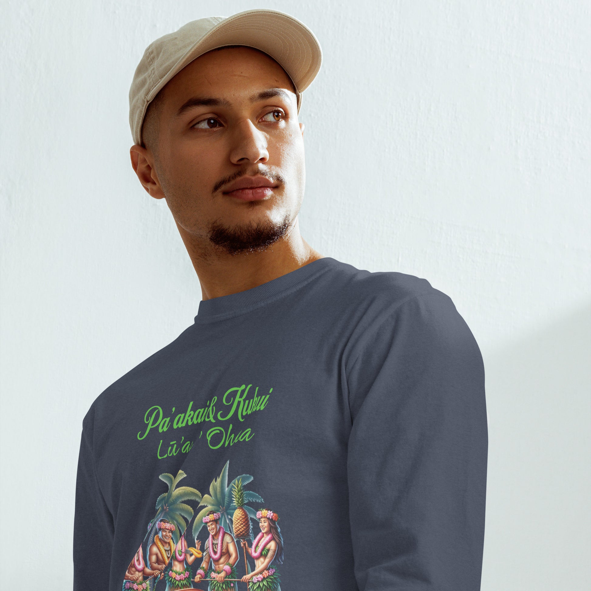 Pa'akai & Kukui Lū'au 'Ohana - Garment-dyed heavyweight long-sleeve shirt Long Sleeve T-shirt Pa'akai & Kukui