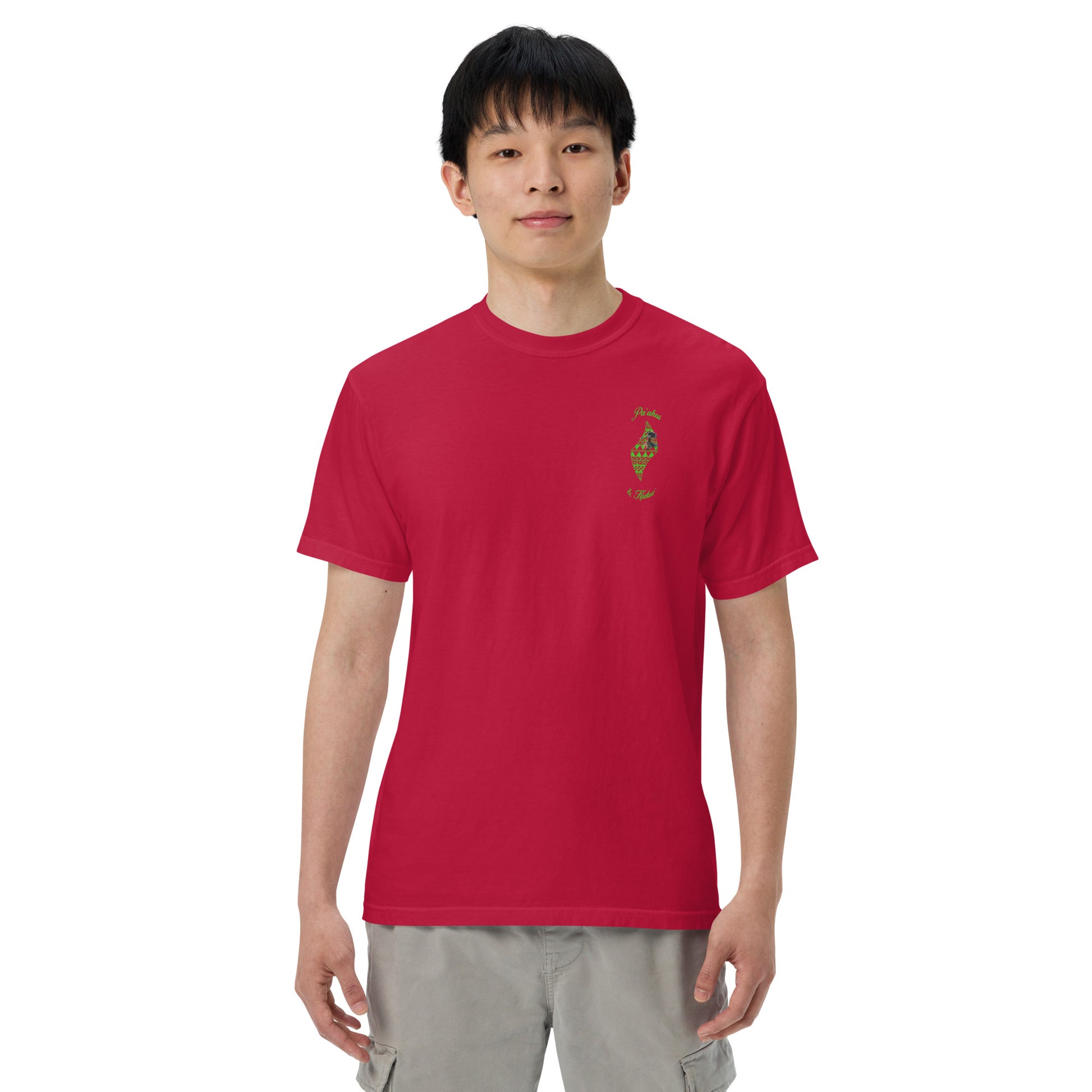 Pa'akai & Kukui Lū'au 'Ohana- garment-dyed heavyweight t-shirt T-shirt Pa'akai & Kukui Red S