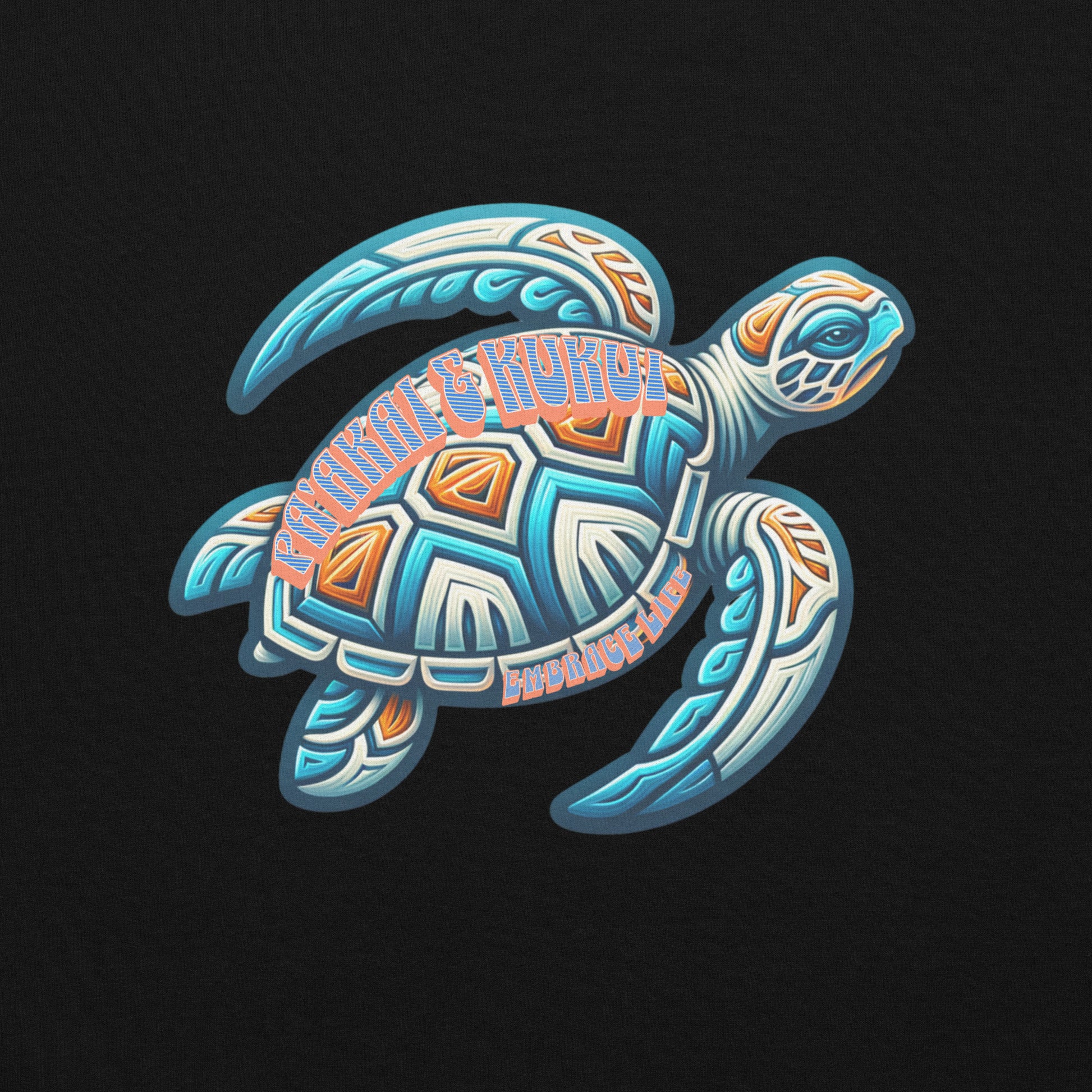 Tribal Sea Turtle Hoodie Pullover Hoodie Pa'akai & Kukui