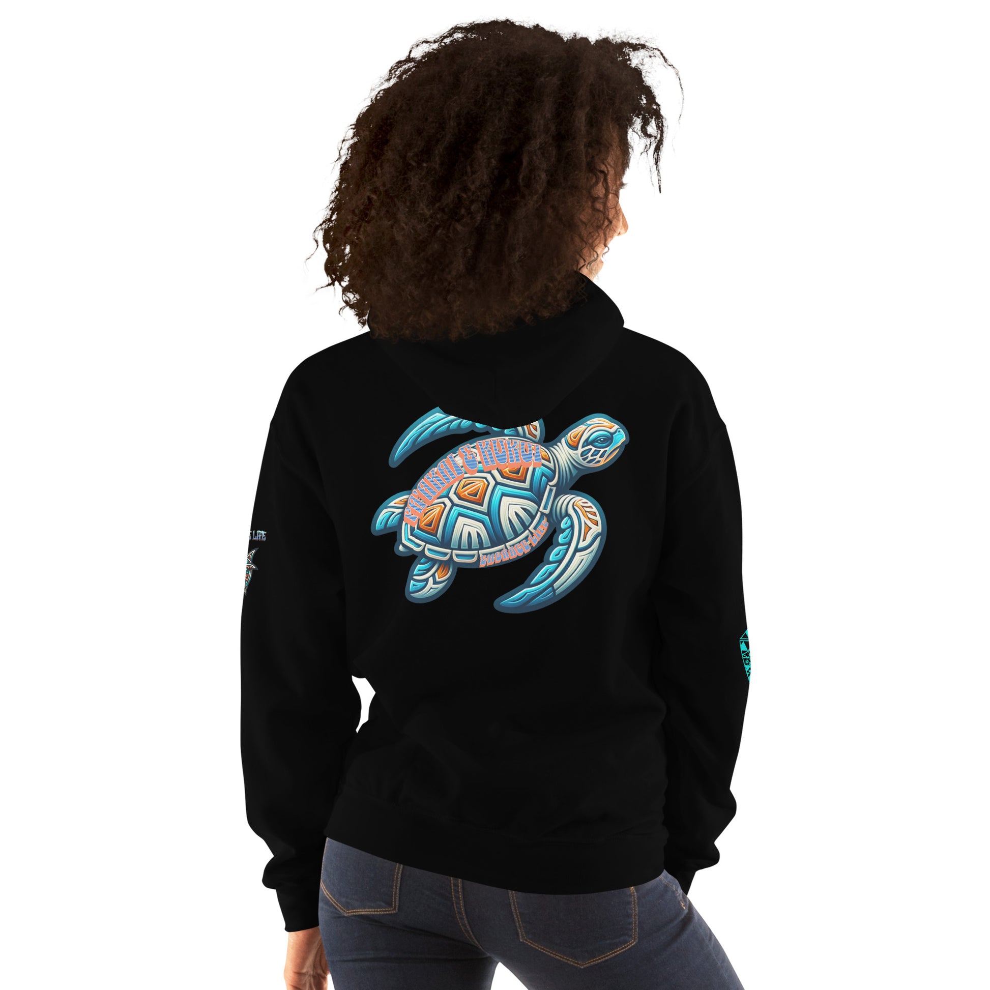 Tribal Sea Turtle Hoodie Pullover Hoodie Pa'akai & Kukui