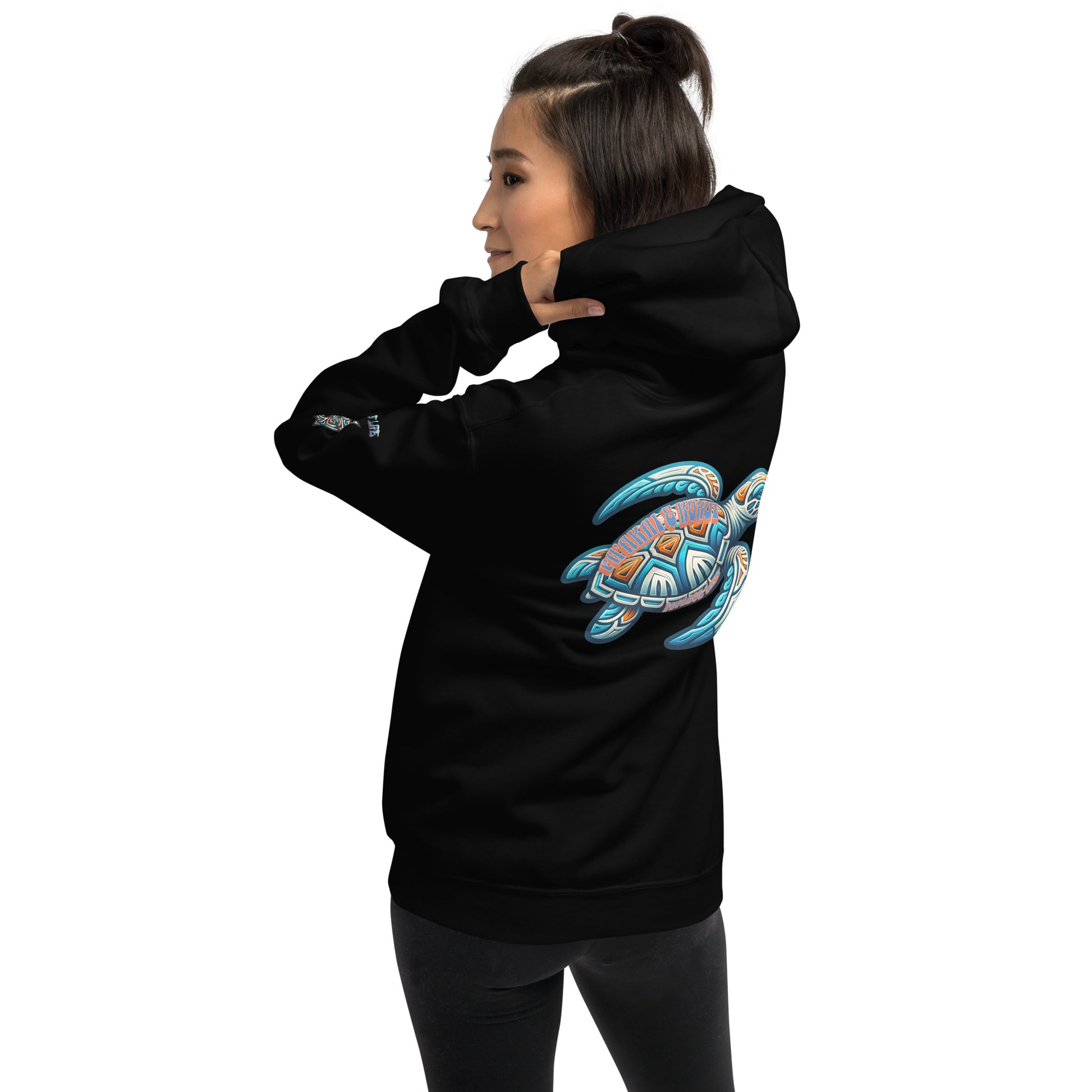 Tribal Sea Turtle Hoodie Pullover Hoodie Pa'akai & Kukui