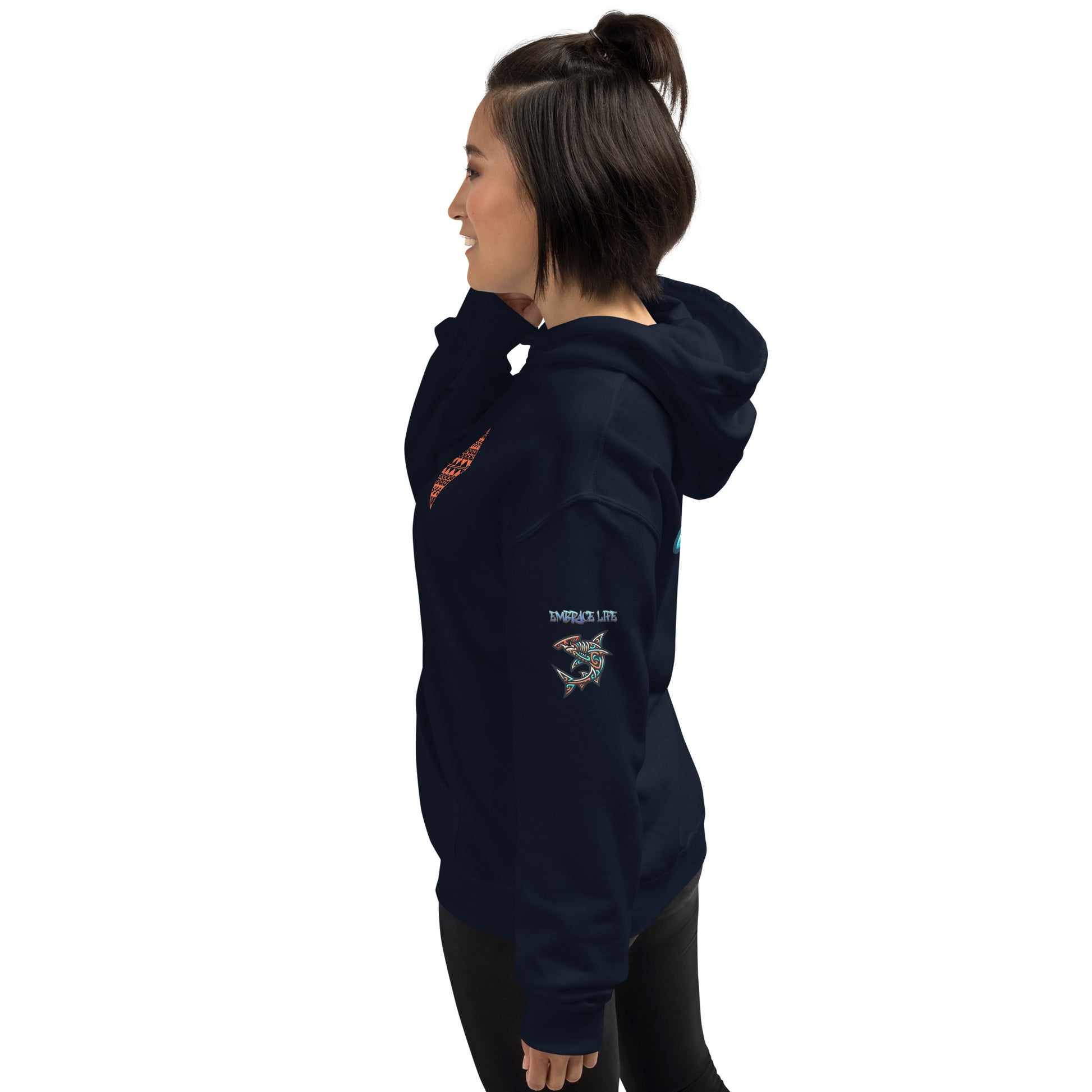 Tribal Sea Turtle Hoodie Pullover Hoodie Pa'akai & Kukui