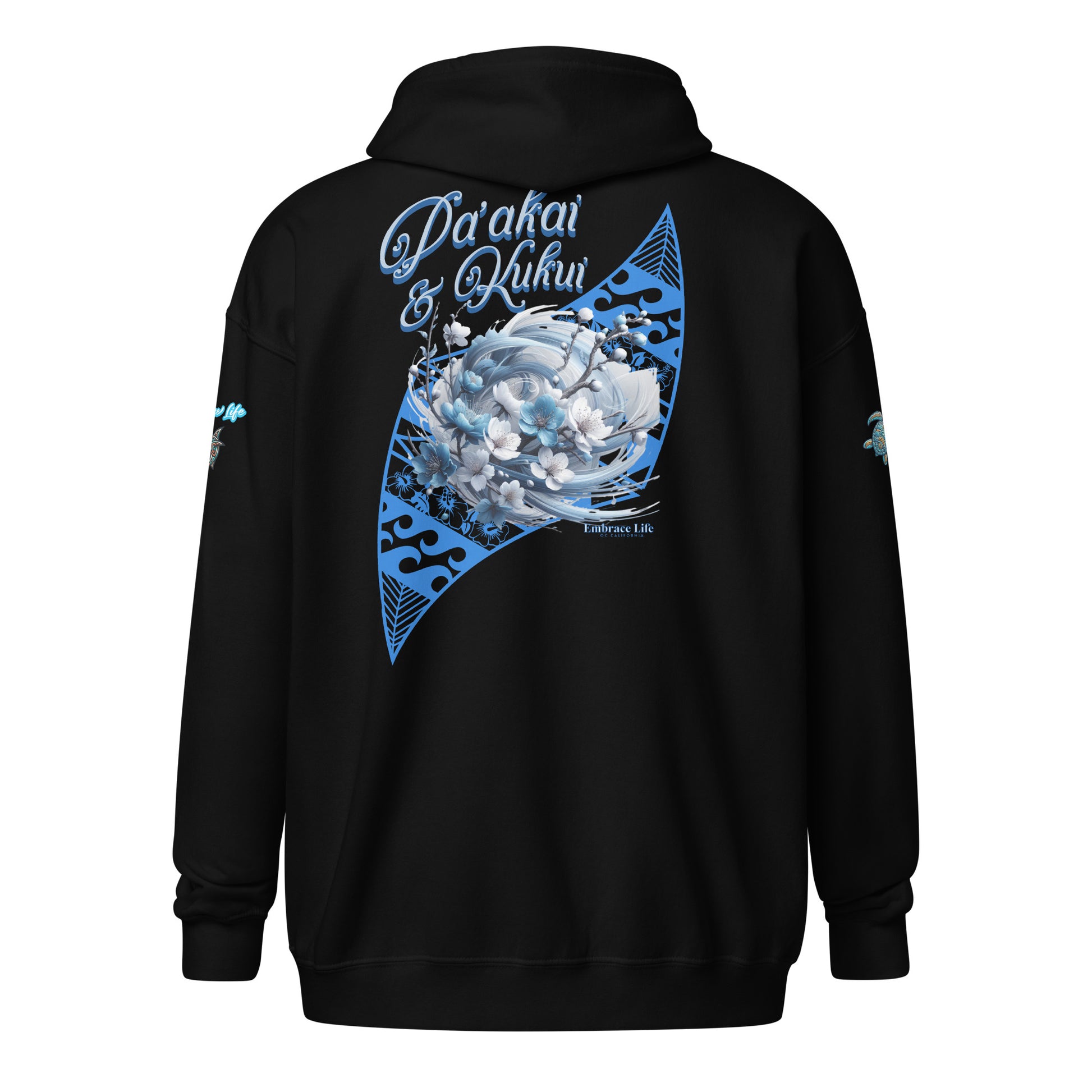 Japanese Cherry Blossom Hawaiian Zip-Up Hoodie — Aloha Streetwear Floral Design Zip Up Hoodie Pa'akai & Kukui