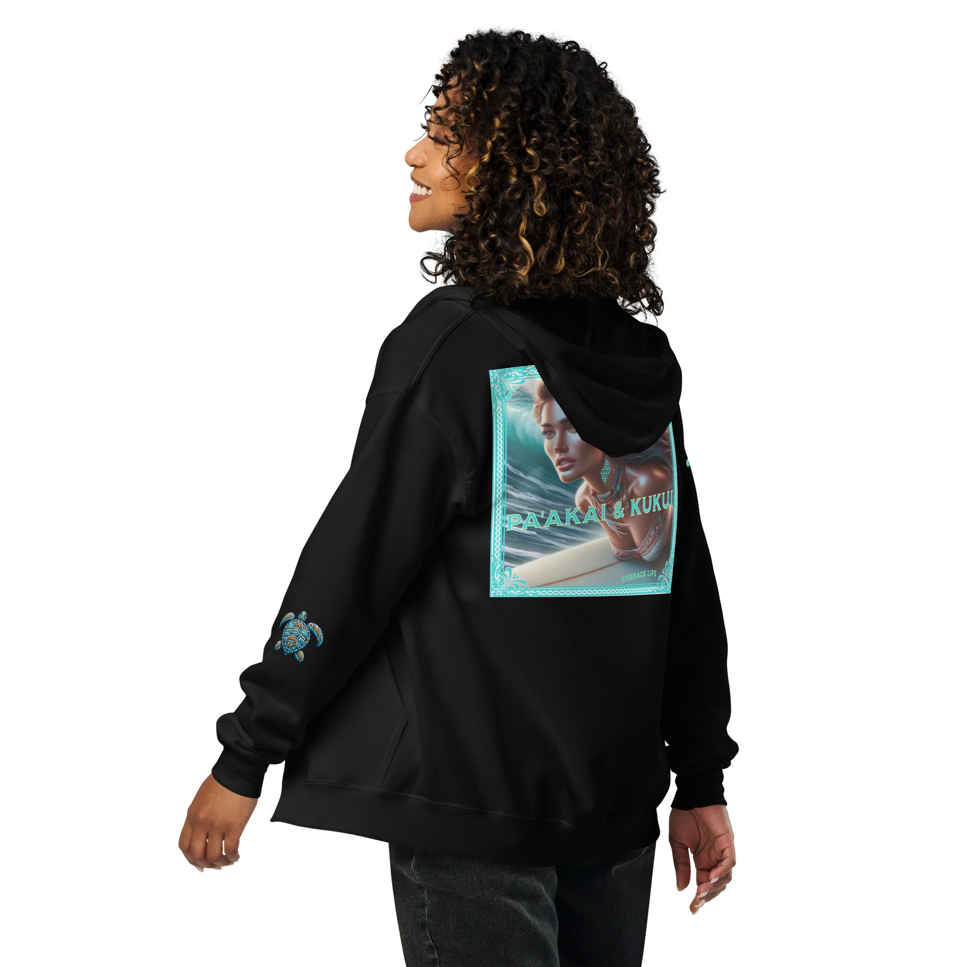 Hawaiian Surfer Chic Unisex heavy blend zip hoodie Zip Up Hoodie Pa'akai & Kukui