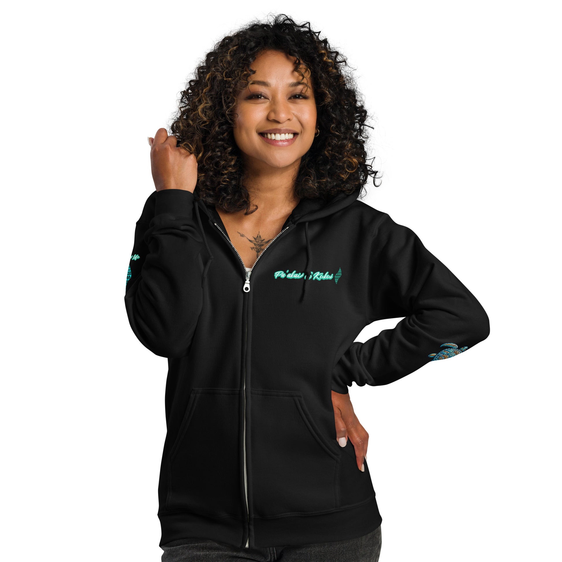 Hawaiian Surfer Chic Unisex heavy blend zip hoodie Zip Up Hoodie Pa'akai & Kukui
