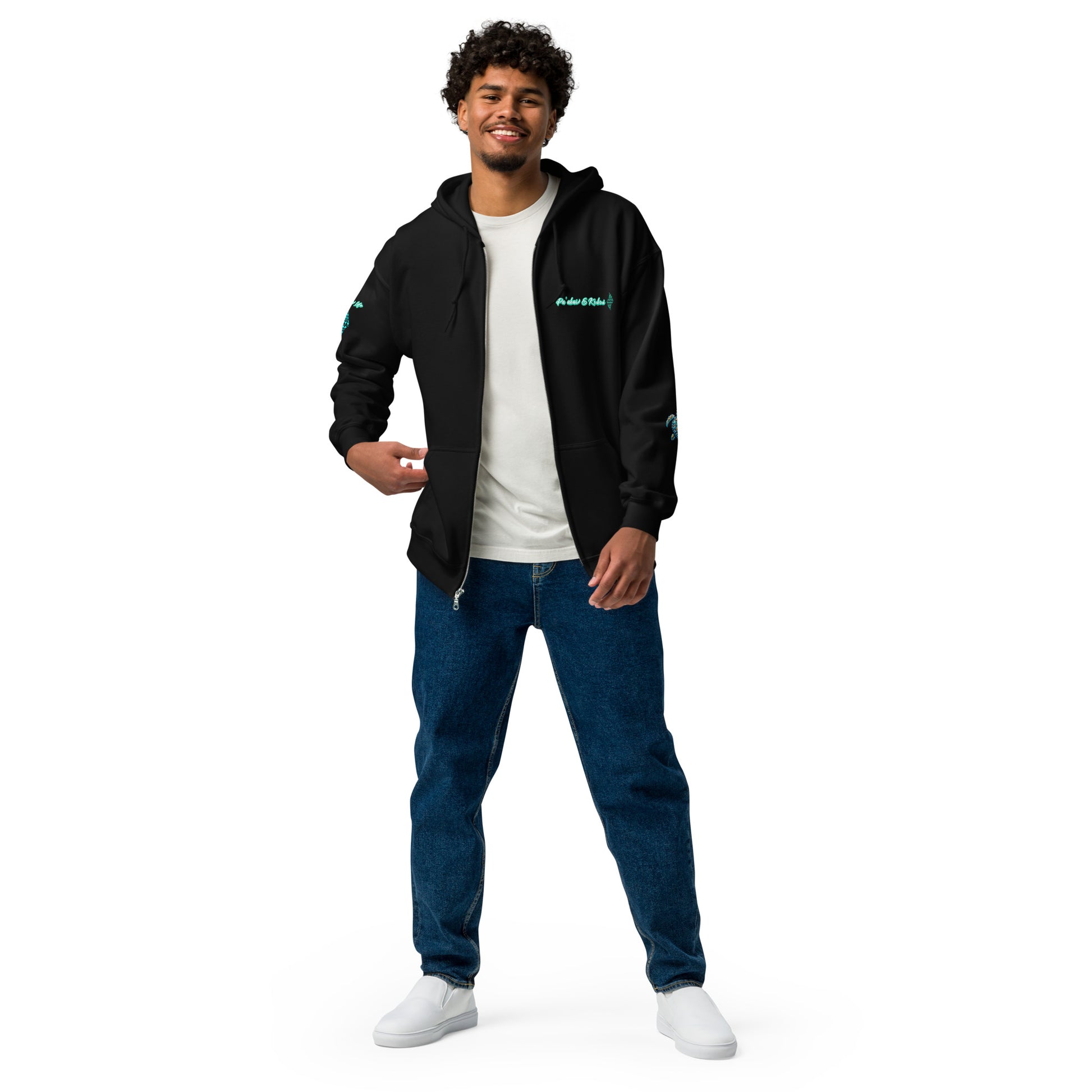 Hawaiian Surfer Chic Unisex heavy blend zip hoodie Zip Up Hoodie Pa'akai & Kukui
