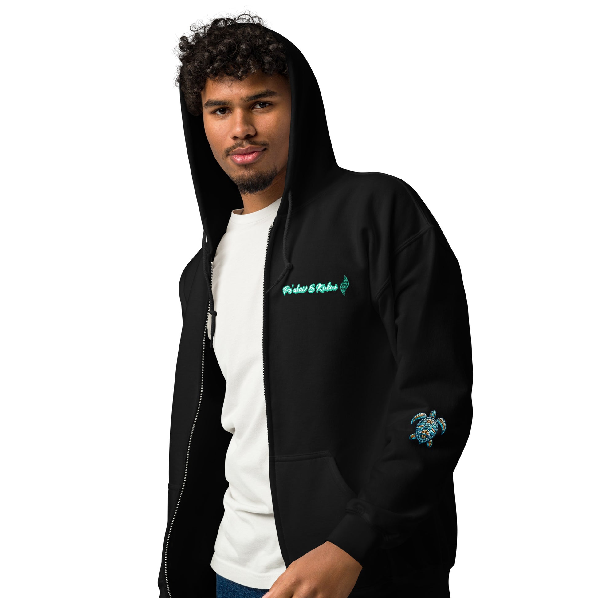 Hawaiian Surfer Chic Unisex heavy blend zip hoodie Zip Up Hoodie Pa'akai & Kukui