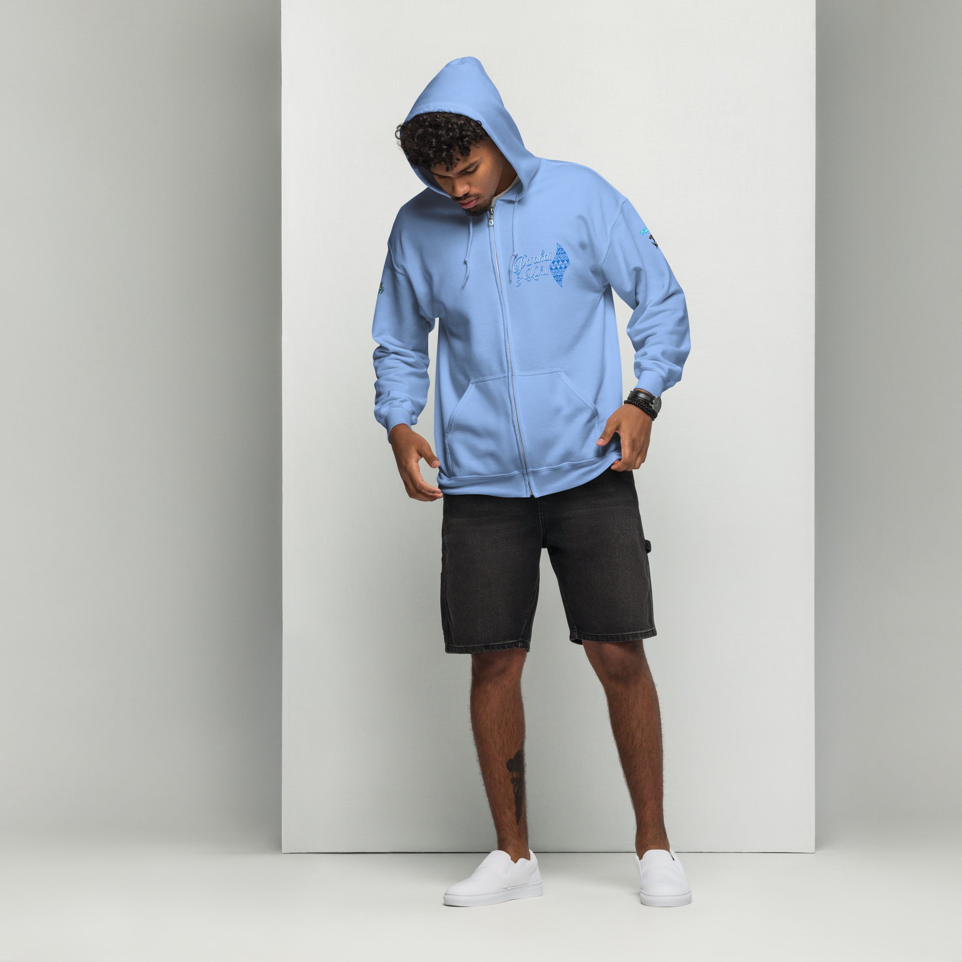 Japanese Cherry Blossom Hawaiian Zip-Up Hoodie — Aloha Streetwear Floral Design Zip Up Hoodie Pa'akai & Kukui