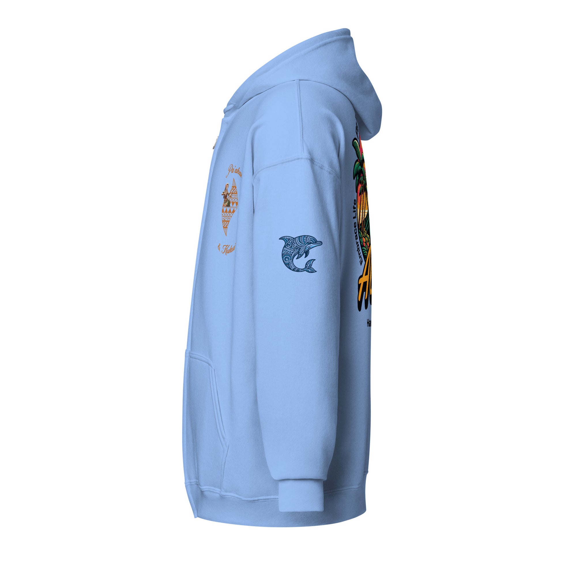 Aloha Vibes heavy blend zip hoodie - Womens Zip Up Hoodie Pa'akai & Kukui