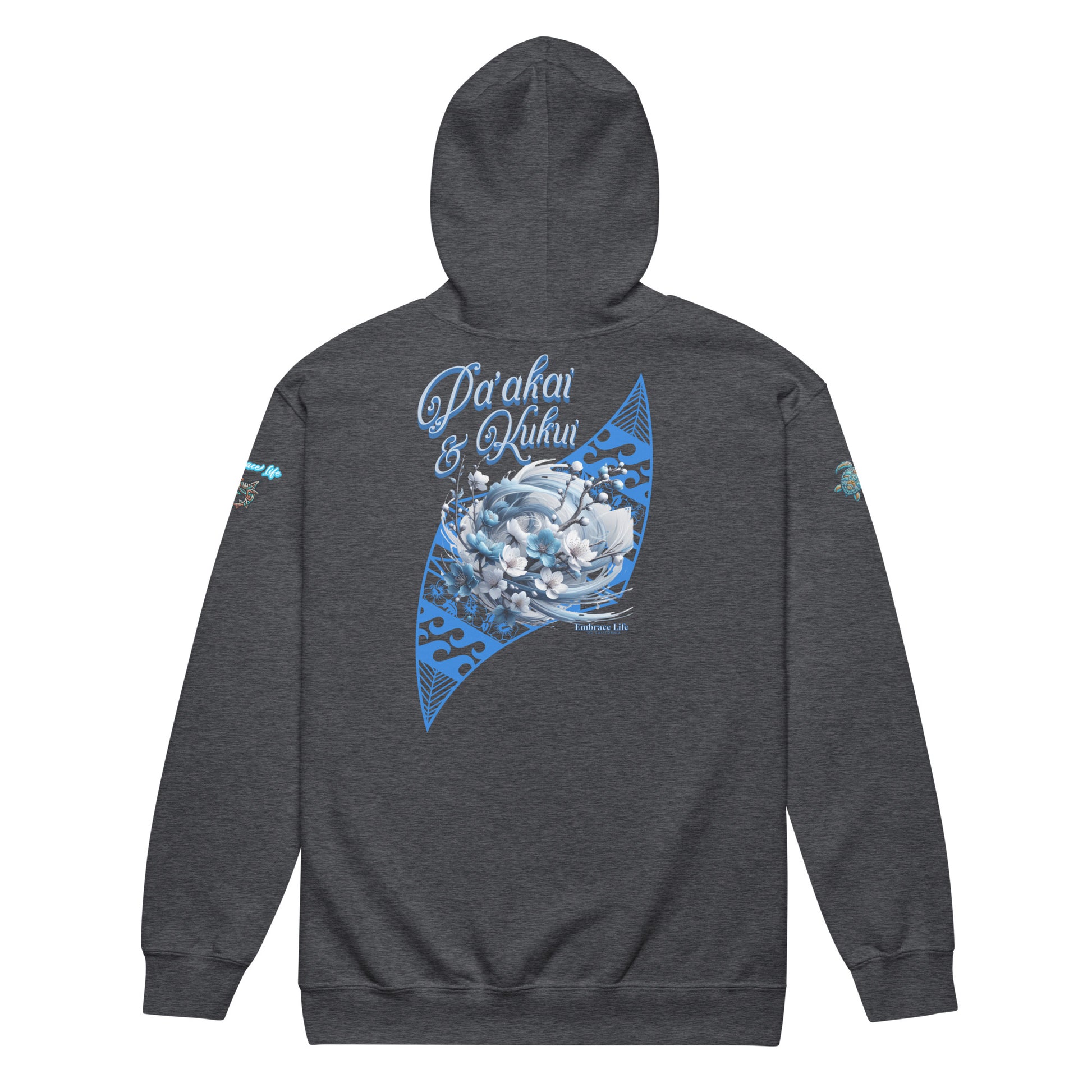 Japanese Cherry Blossom Hawaiian Zip-Up Hoodie — Aloha Streetwear Floral Design Zip Up Hoodie Pa'akai & Kukui