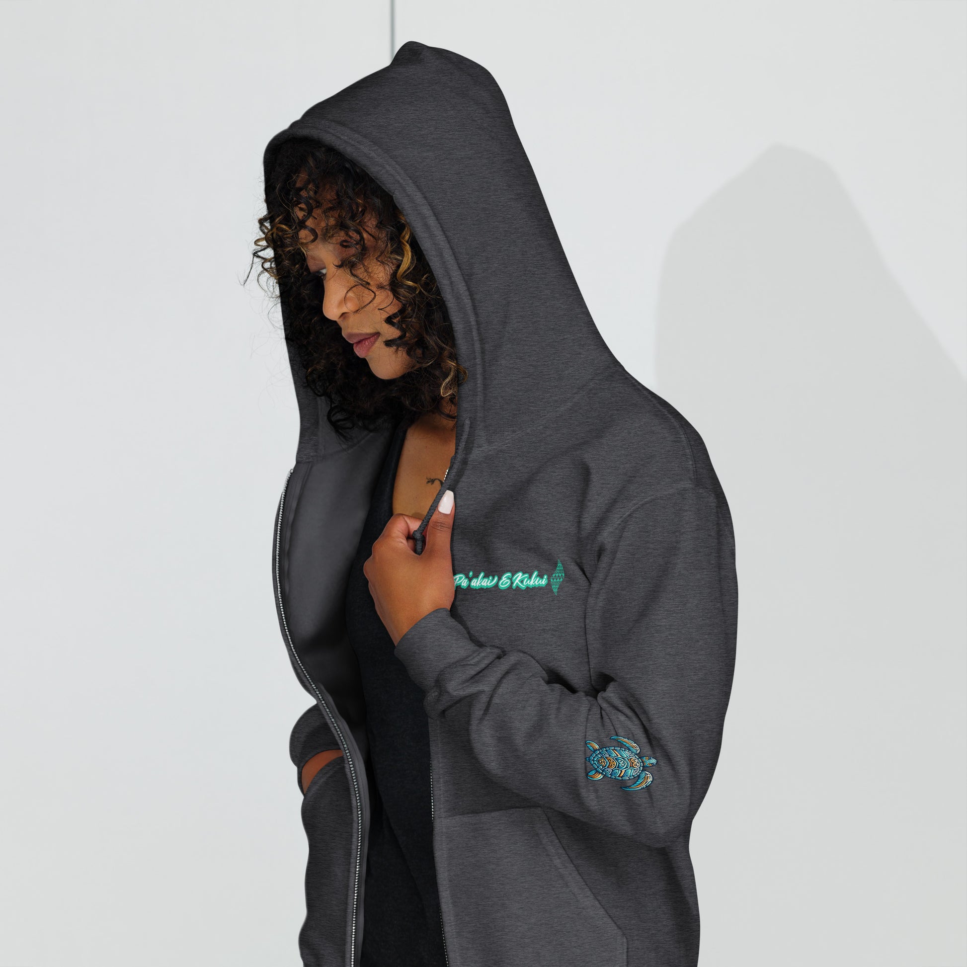 Hawaiian Surfer Chic Unisex heavy blend zip hoodie Zip Up Hoodie Pa'akai & Kukui