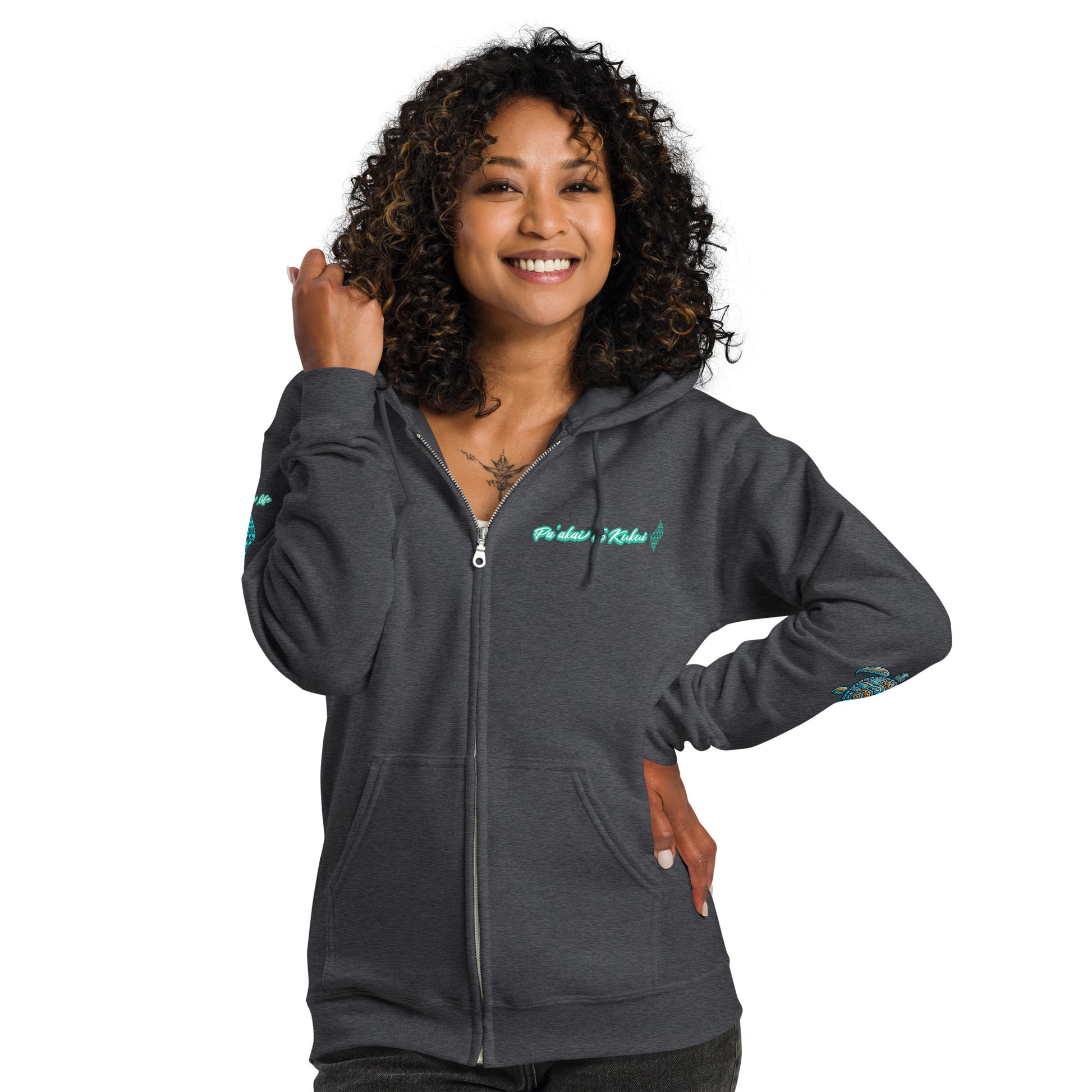 Hawaiian Surfer Chic Unisex heavy blend zip hoodie Zip Up Hoodie Pa'akai & Kukui