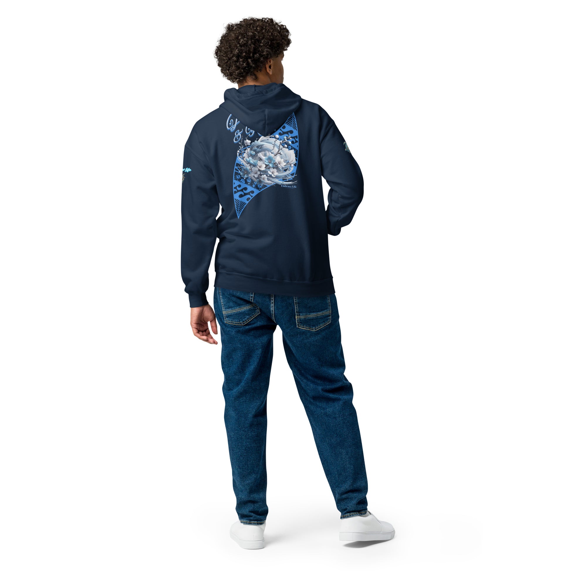 Japanese Cherry Blossom Hawaiian Zip-Up Hoodie — Aloha Streetwear Floral Design Zip Up Hoodie Pa'akai & Kukui