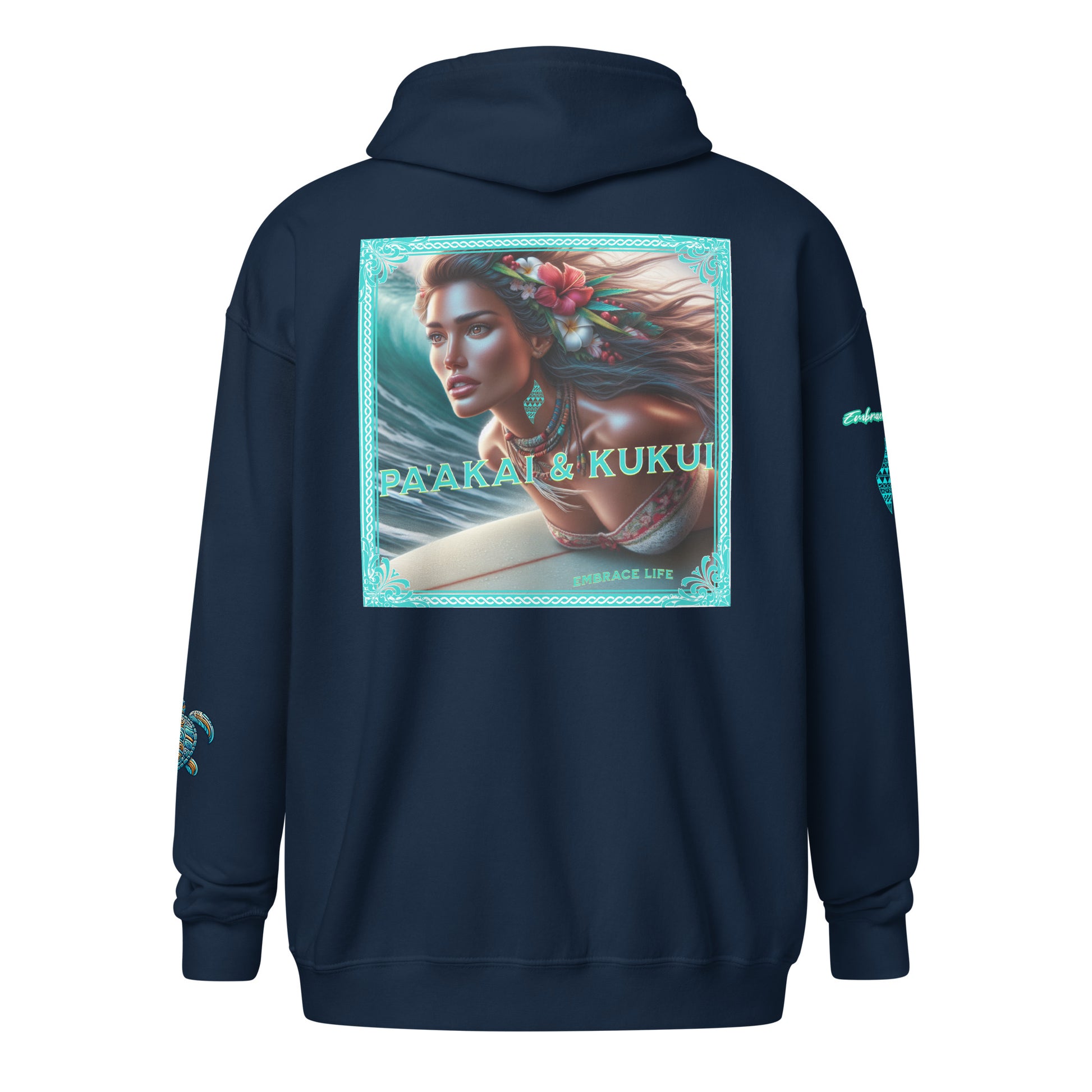 Hawaiian Surfer Chic Unisex heavy blend zip hoodie Zip Up Hoodie Pa'akai & Kukui